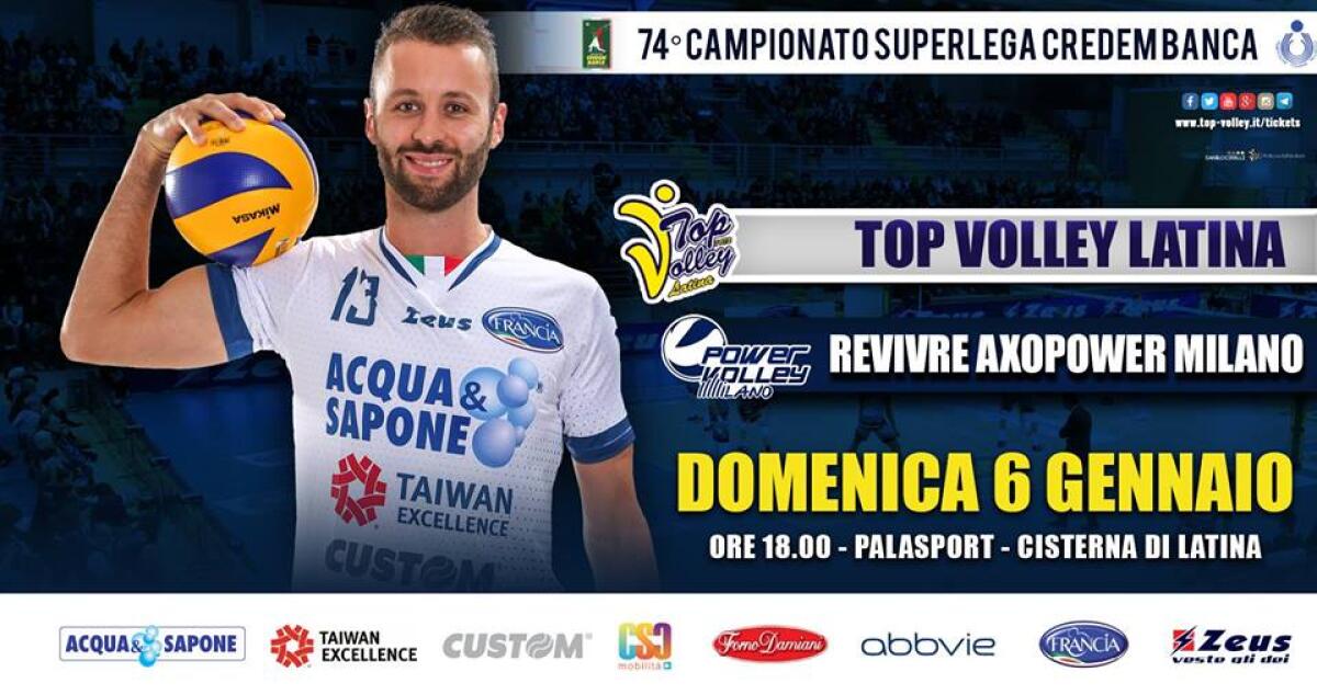 Pallavolo maschile di Superlega: la Top Volley Latina attende Milano. - 