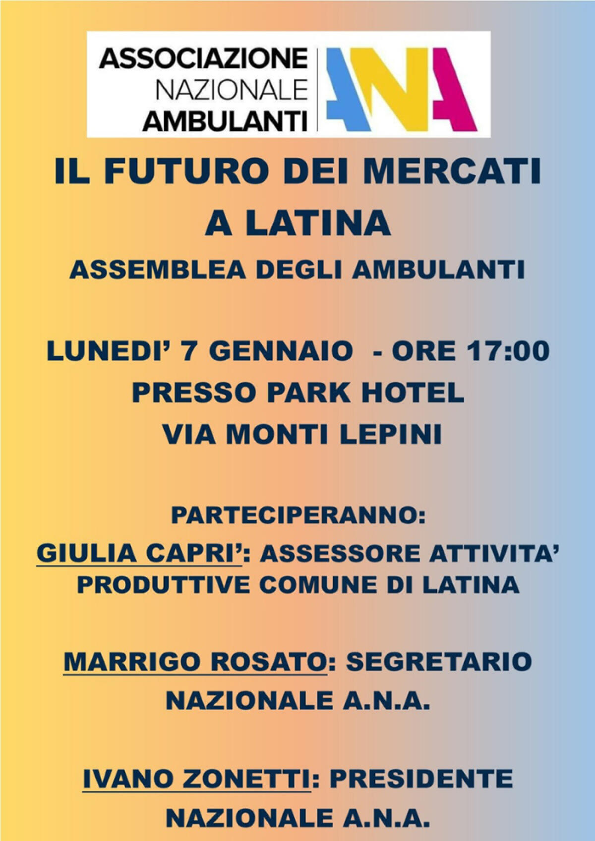“Il Futuro dei mercati a Latina”: questo lunedì assemblea degli ambulanti. - 