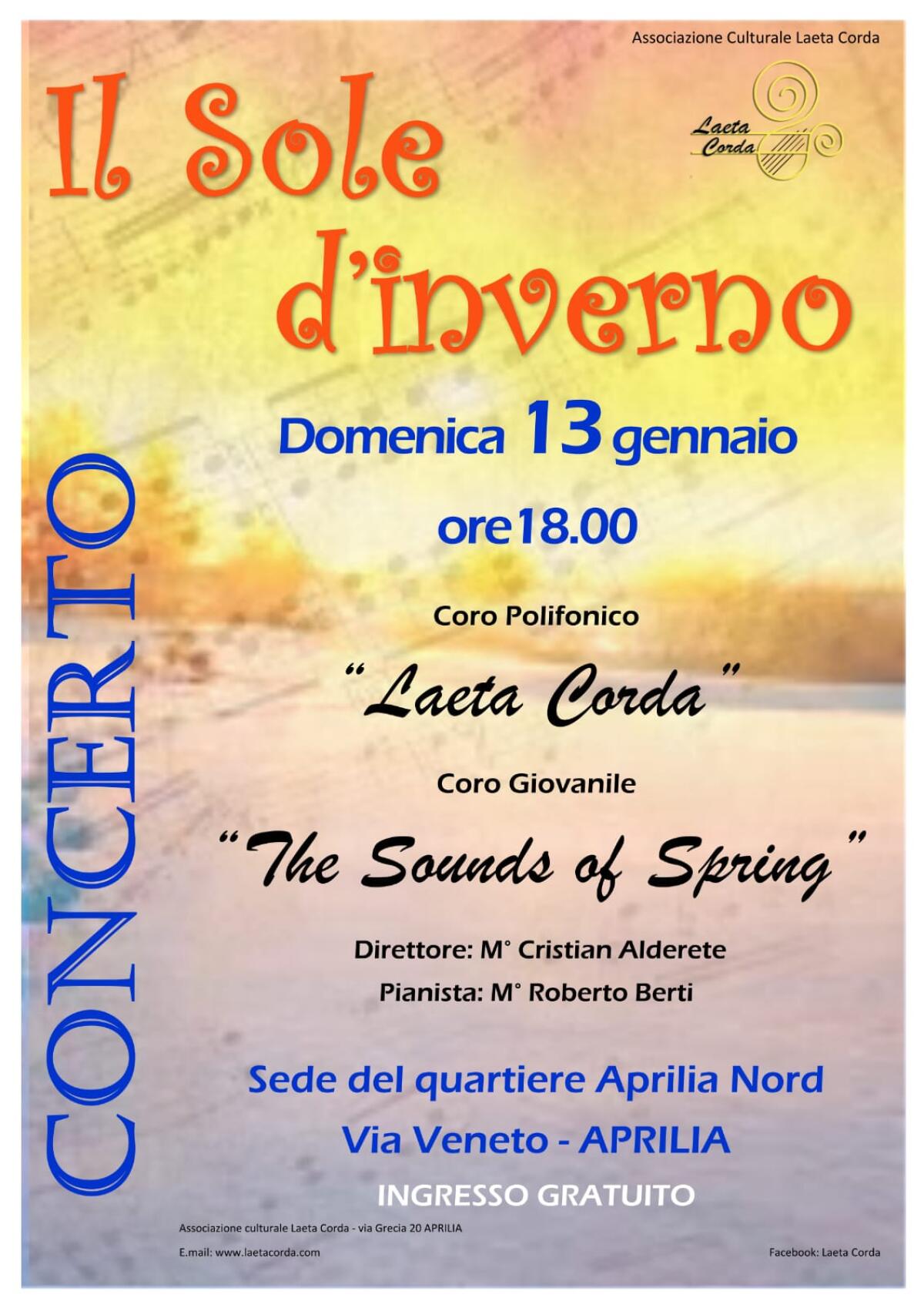 Il coro “Laeta Corda" questa domenica in concerto presso la sede del comitato di quartiere “Aprilia Nord”. - 