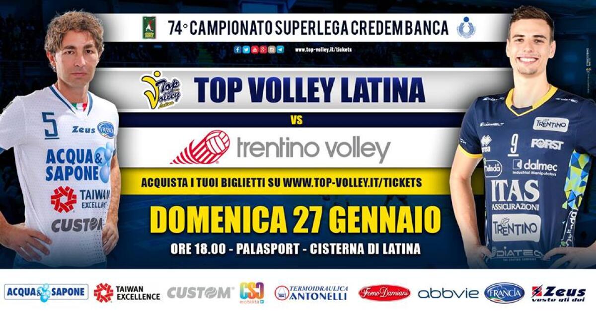 Superlega: la Top Volley Latina attende  i campioni del mondo del Trento. - 