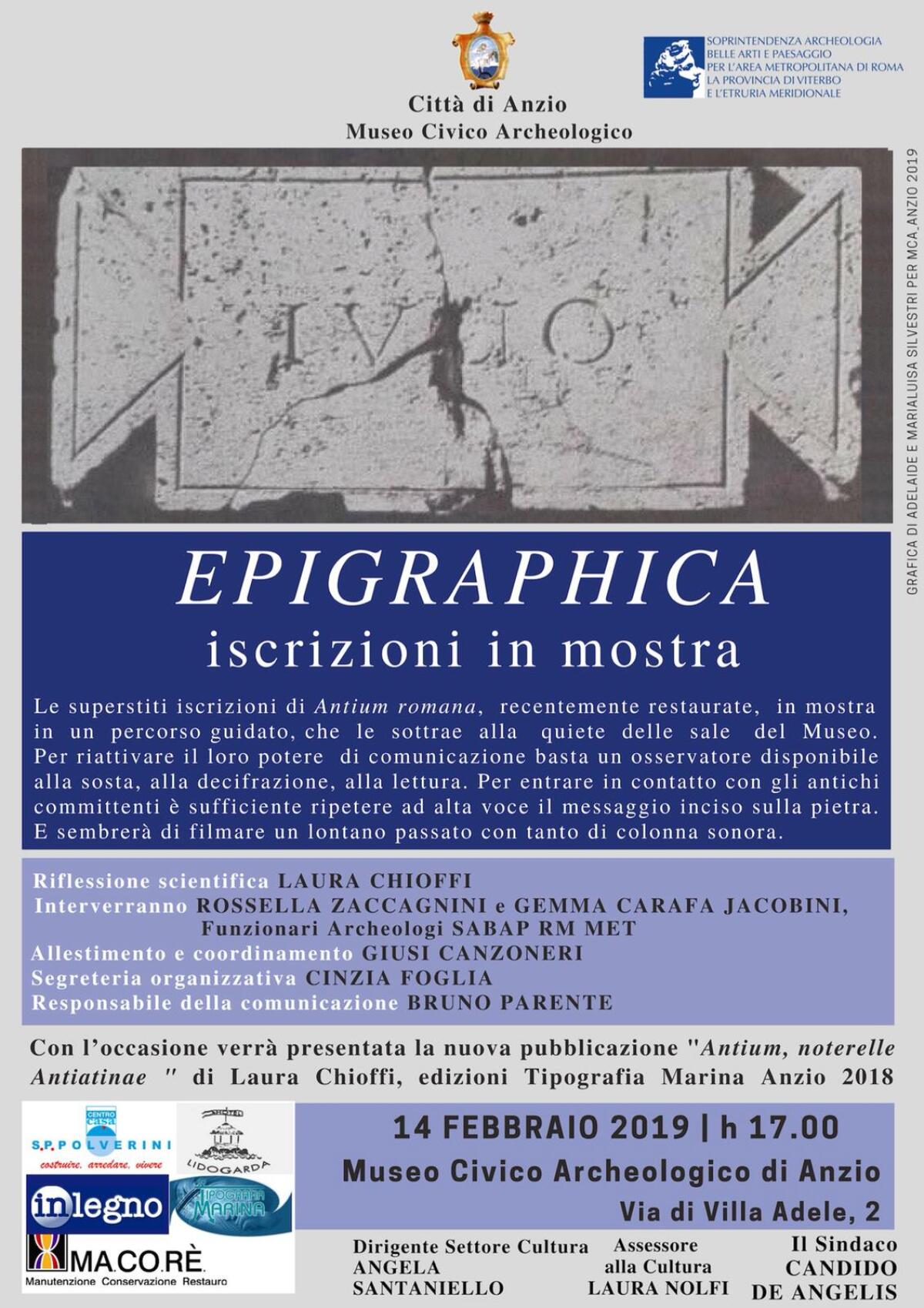 “Epigraphica, iscrizioni in mostra”  al Museo Civico Archeologico di Anzio. - 