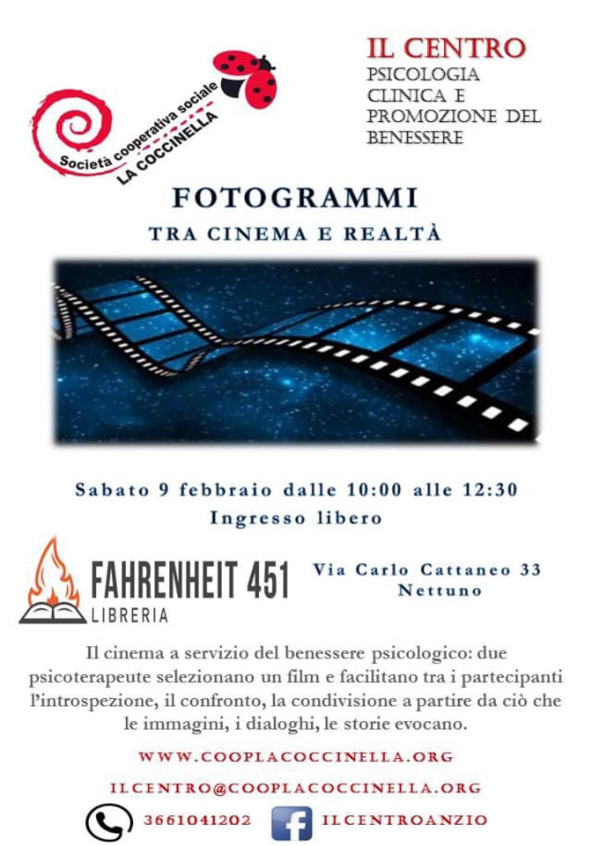 A Nettuno al via il ciclo di incontri “Fotogrammi: tra cinema e realtà”. - 