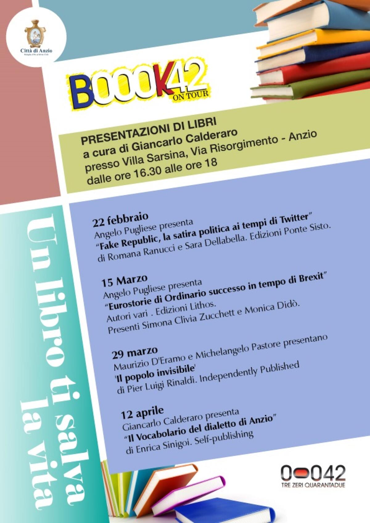 “Book42 on Tour”, torna ad Anzio la rassegna letteraria organizzata dall’Associazione 00042. - 