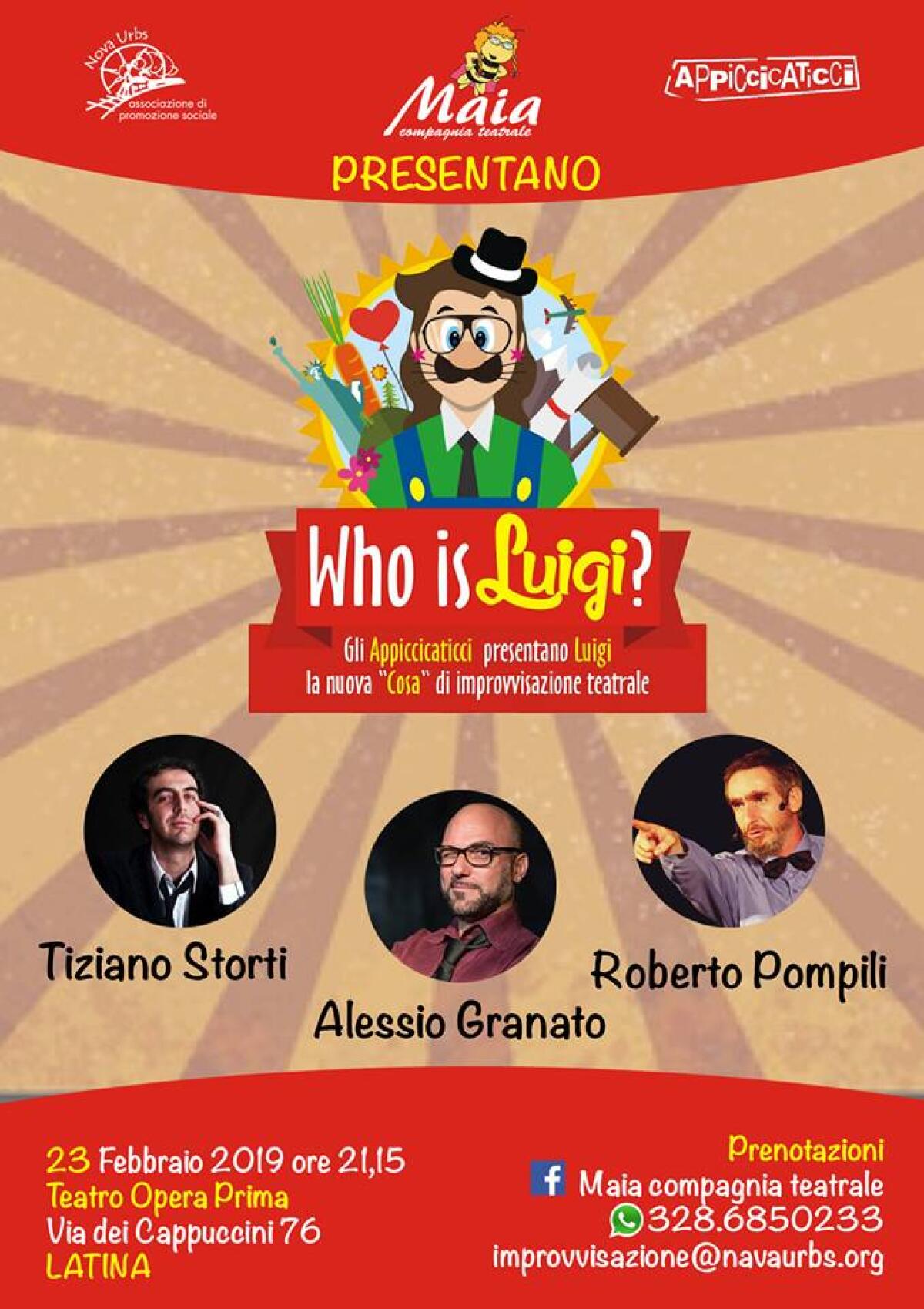 LUIGI, la nuova cosa improvvisata. Si va in scena a Latina - 