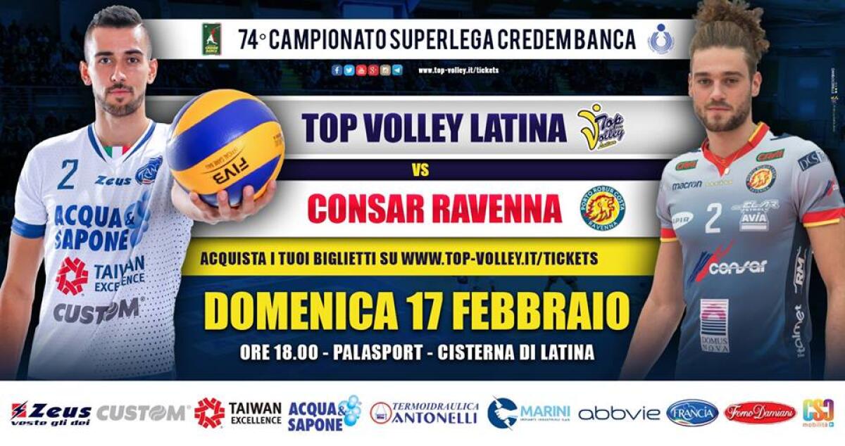 Pallavolo di Superlega: la Top Volley Latina attende il Consar Ravenna. - 