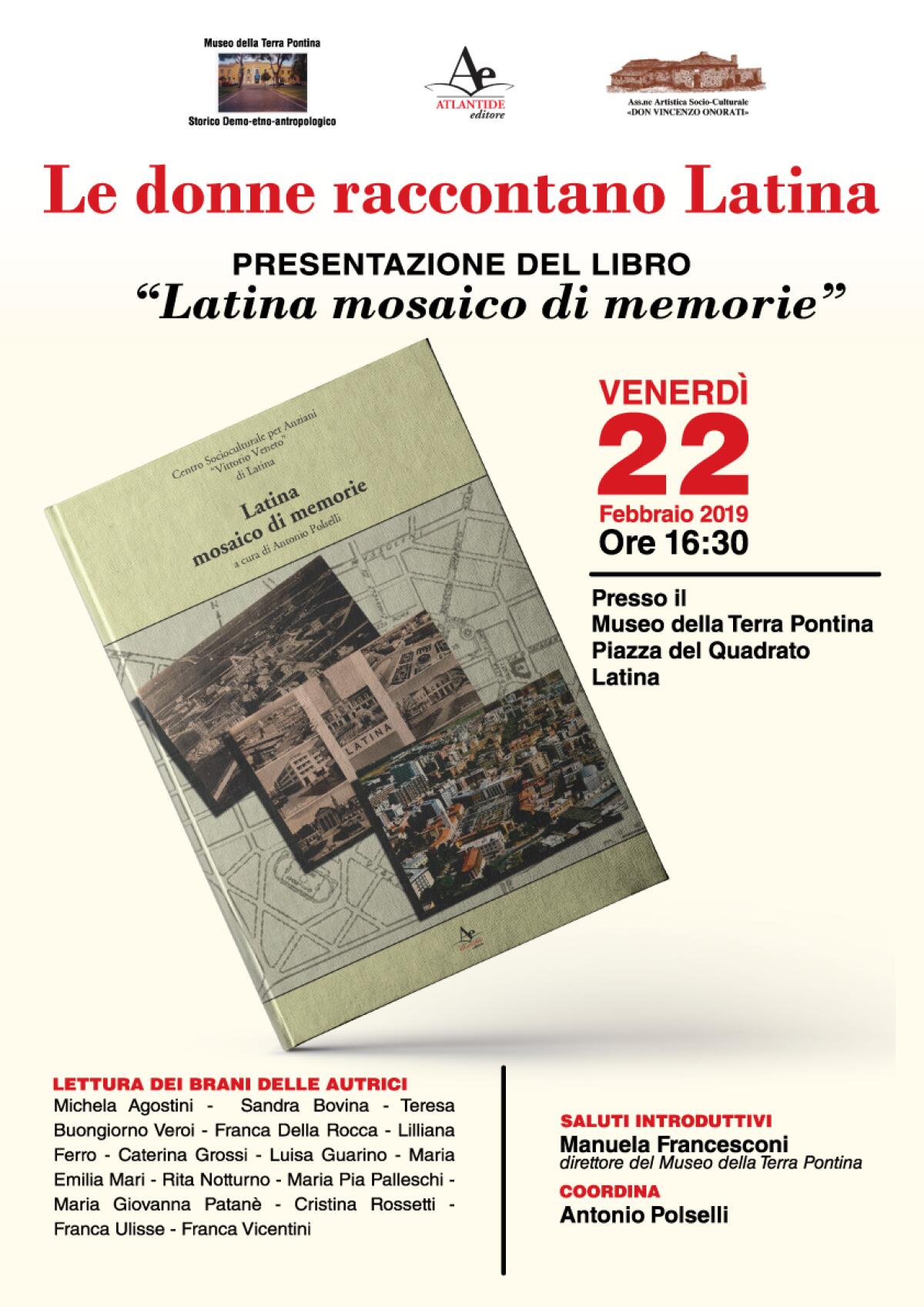 “Le donne raccontano Latina”, 14 autrici narrano il loro rapporto con il capoluogo pontino - 