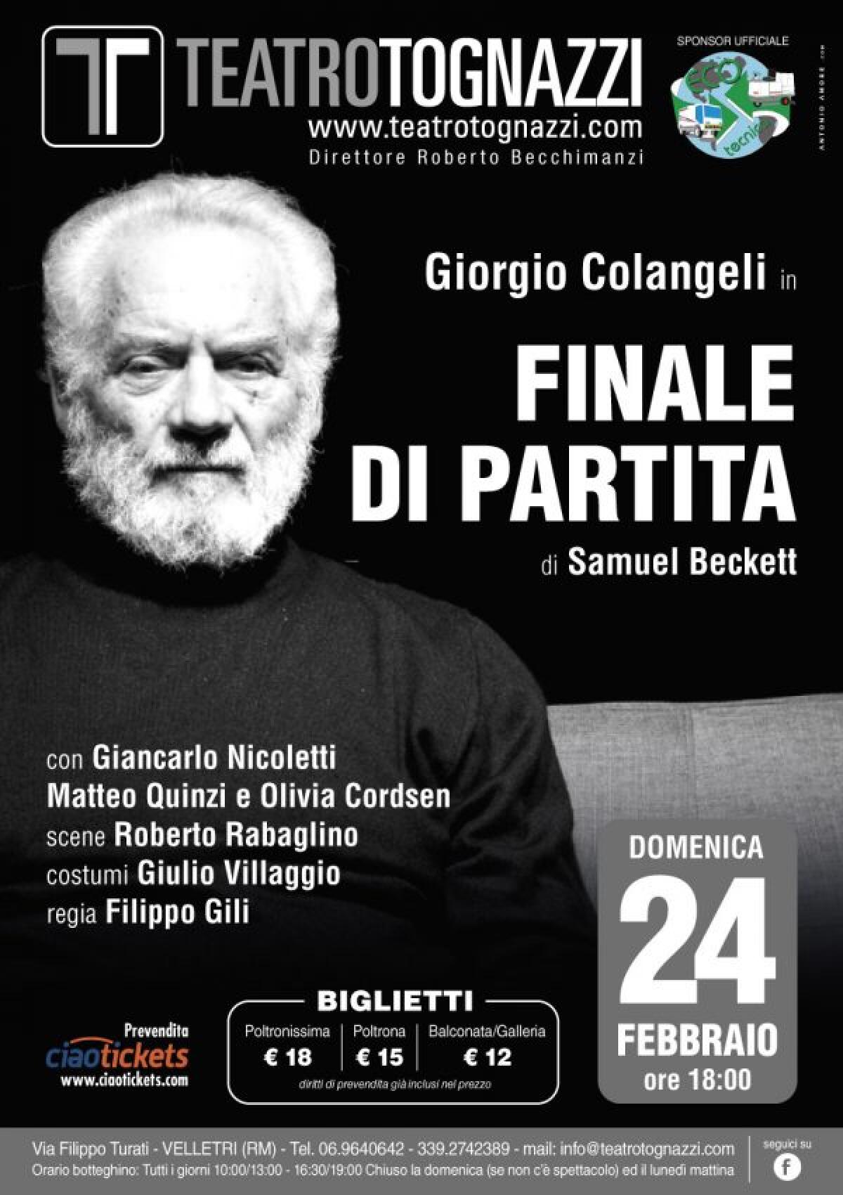 Al Teatro Tognazzi di Velletri  in scena “Finale Di Partita” di Samuel Becket. - 