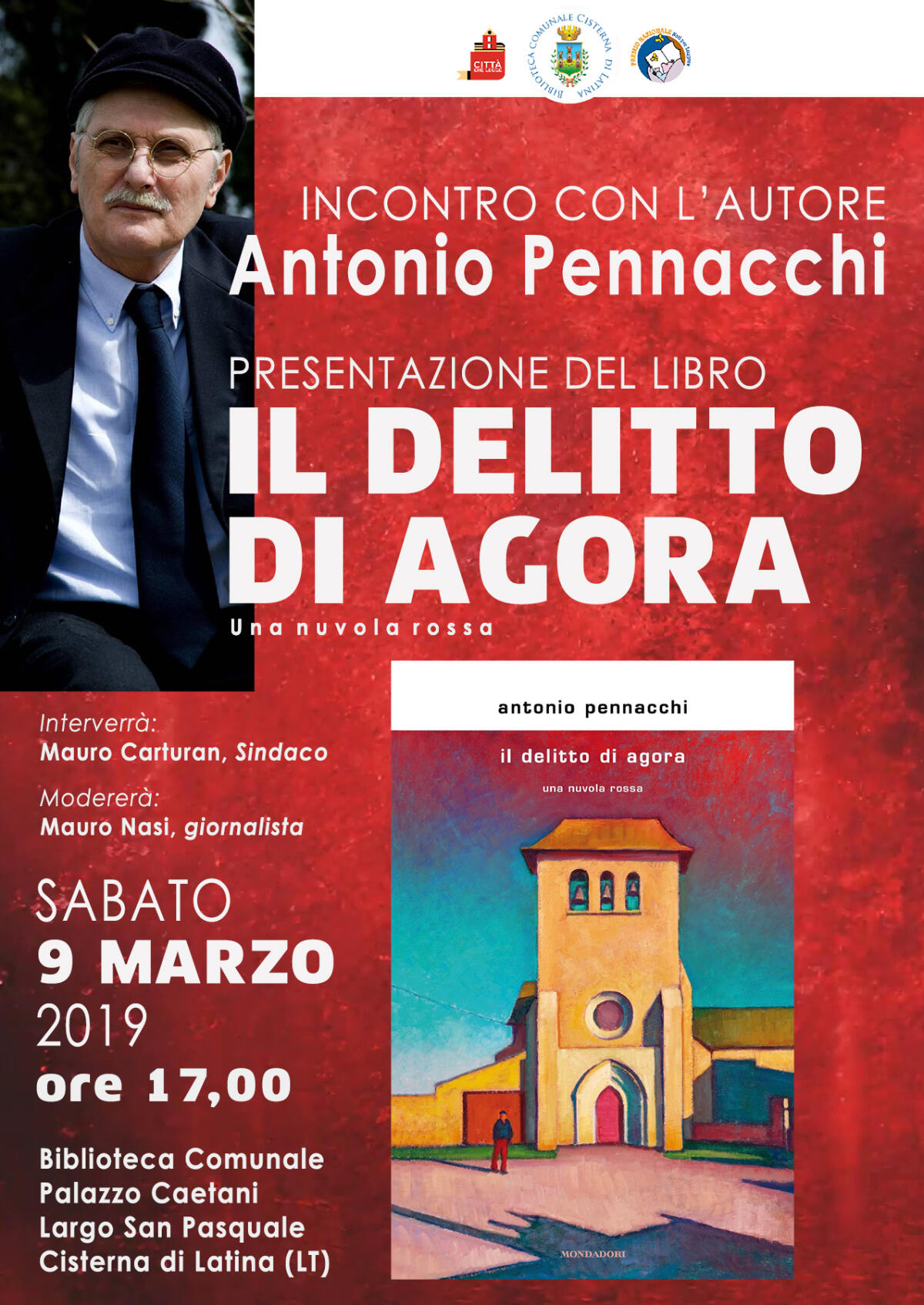 Pennacchi a Cisterna per presentare il suo libro: "Il delitto di Agora" - 
