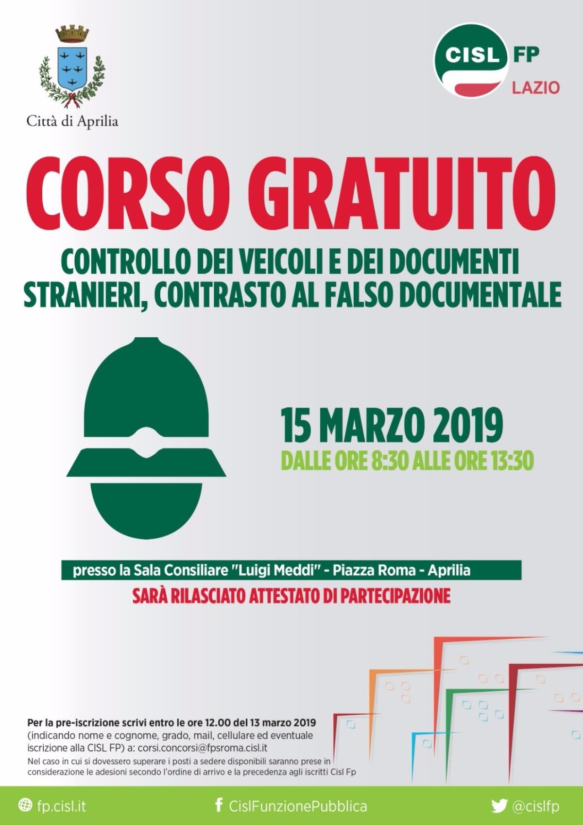 Aprilia - "Controllo dei veicoli e dei documenti stranieri", il corso per la Polizia Locale - 