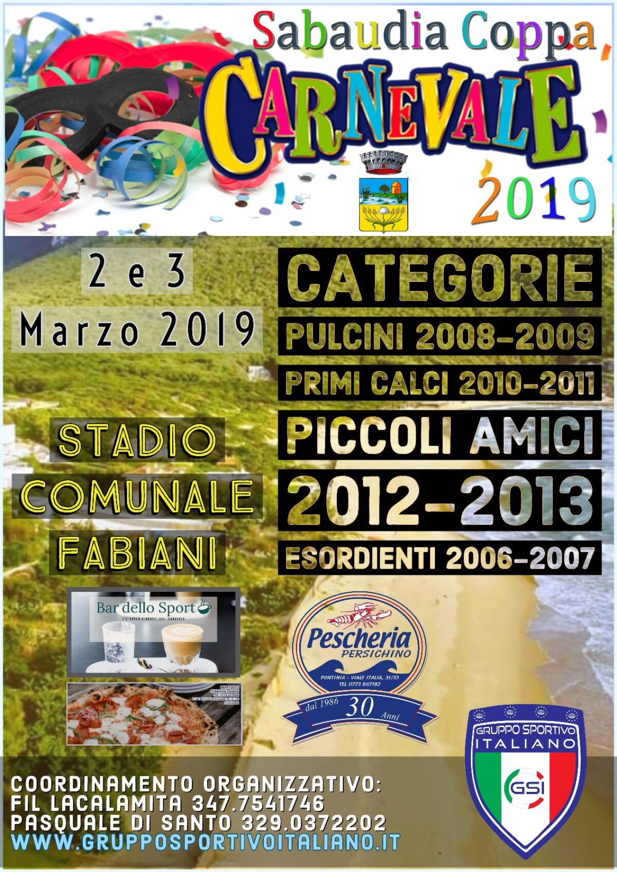 “Sabaudia Coppa Carnevale”: torneo di calcio questo fine settimana allo Stadio Comunale. - 