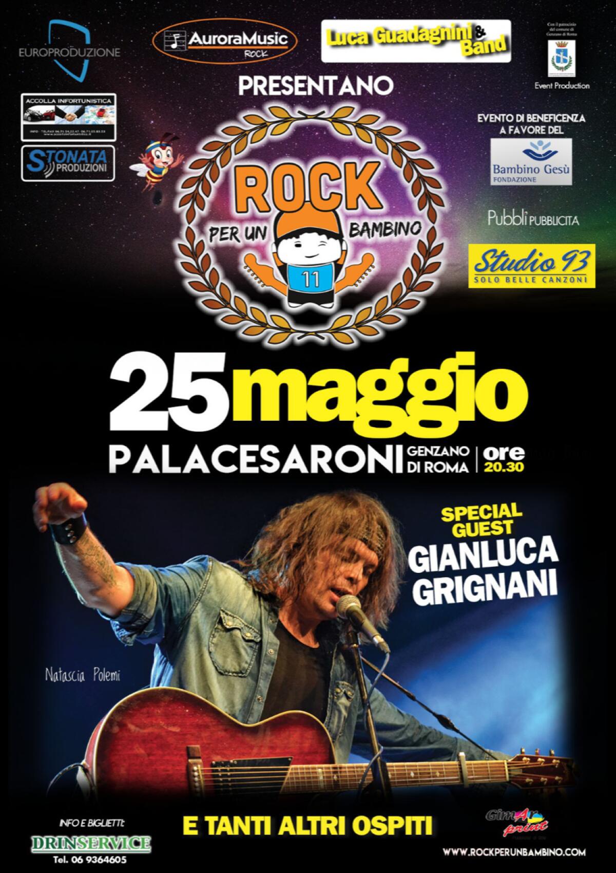 A Genzano torna "Rock per un Bambino", special guest Gianluca Grignani - 