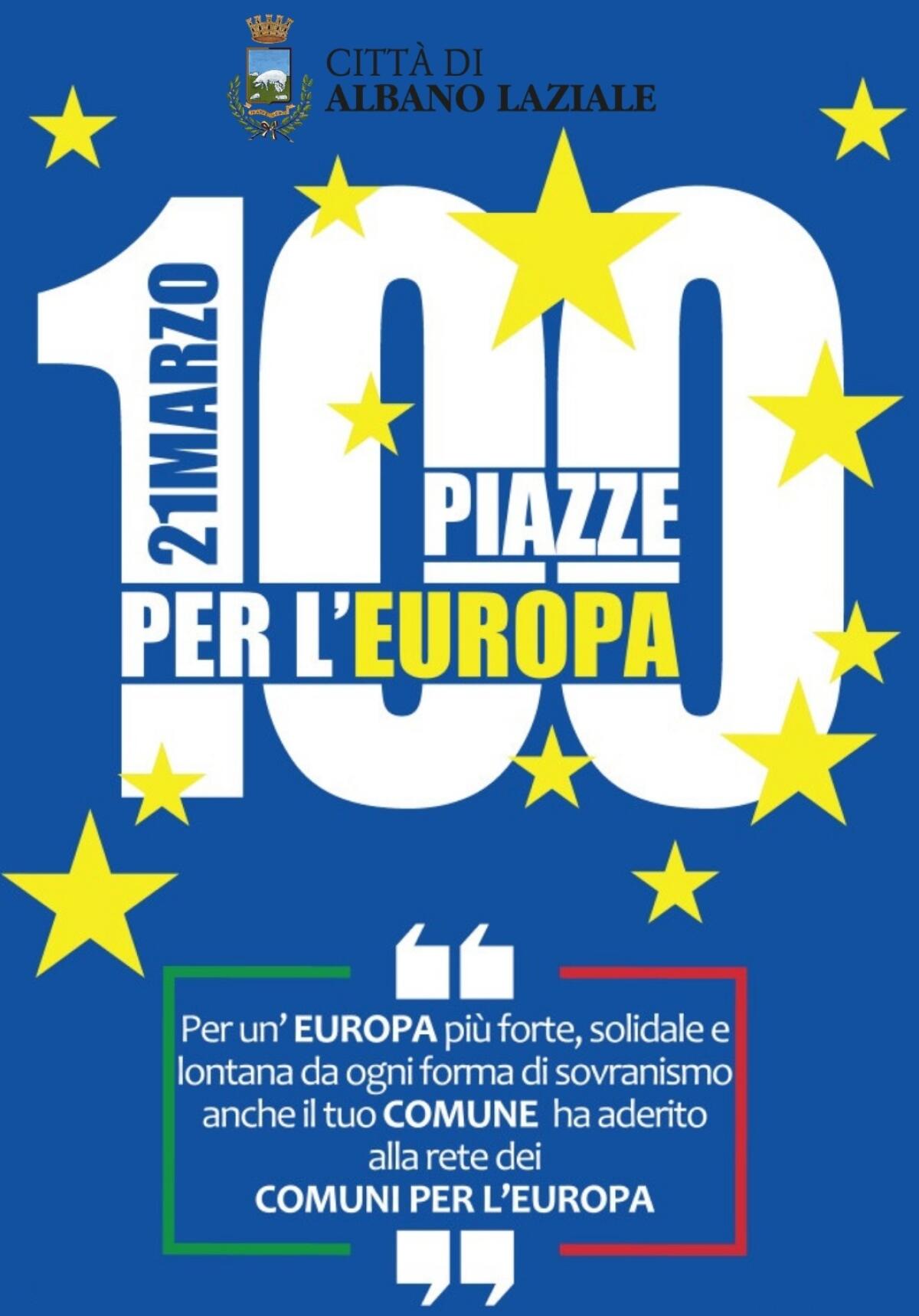 “100 Piazze per l’Europa”: questo giovedì ad Albano flash mob in Piazza San Pietro. - 