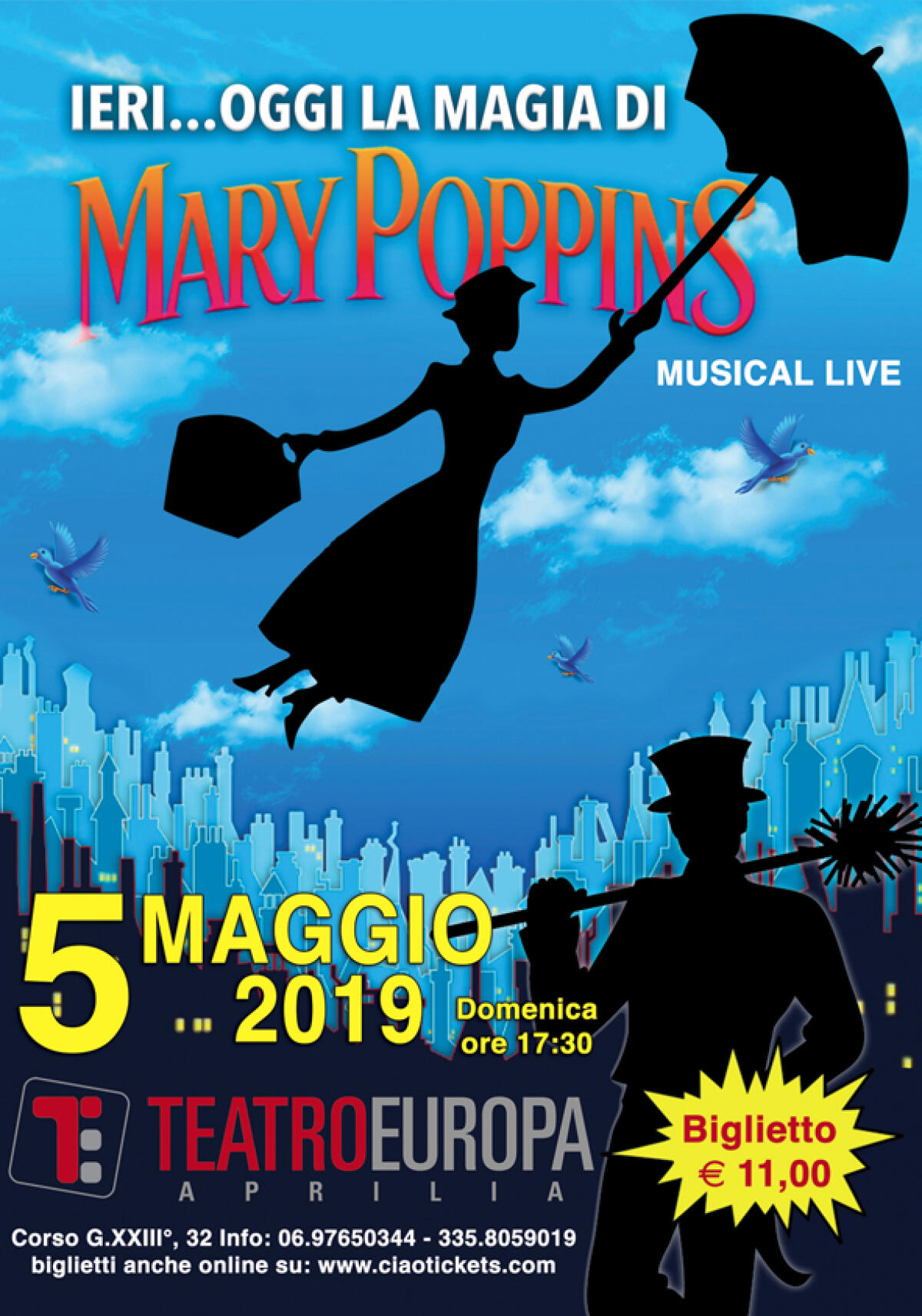 Al Teatro Europa di Aprilia domenica 5 maggio il musical "Ieri....oggi e la magia di Mary Poppins”. - 