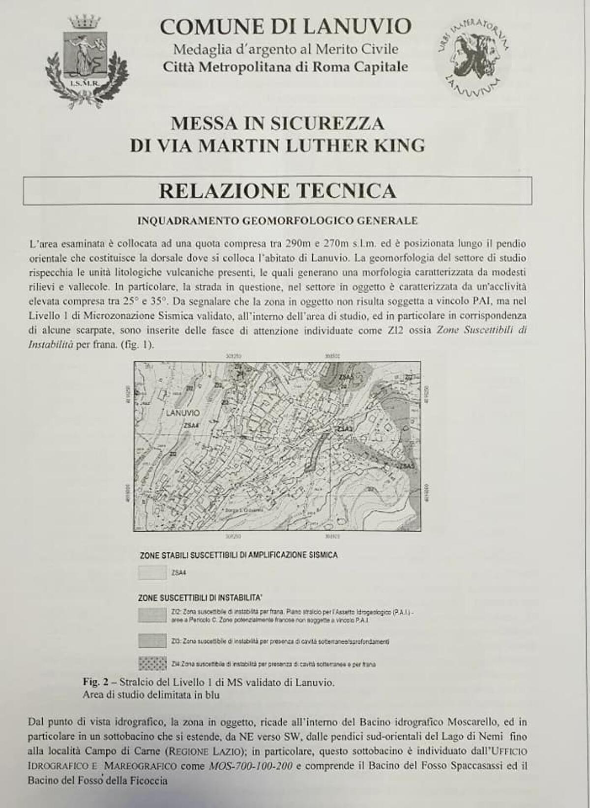 Messa in sicurezza di Via Martin Luther King, a Lanuvio: il Comune chiede 200mila euro alla Regione. - 
