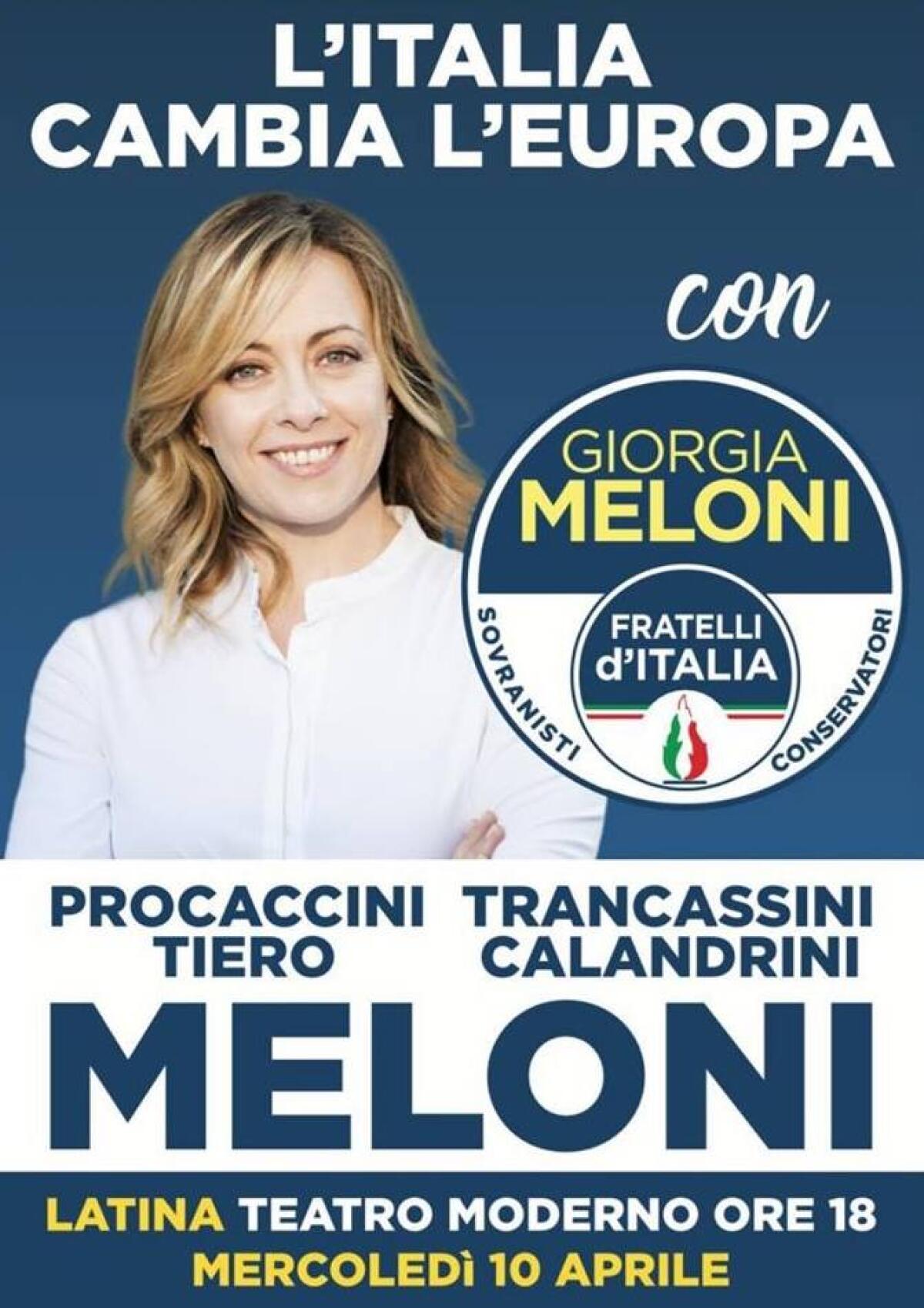 Europee, Giorgia Meloni inizia la campagna elettorale da Latina - 
