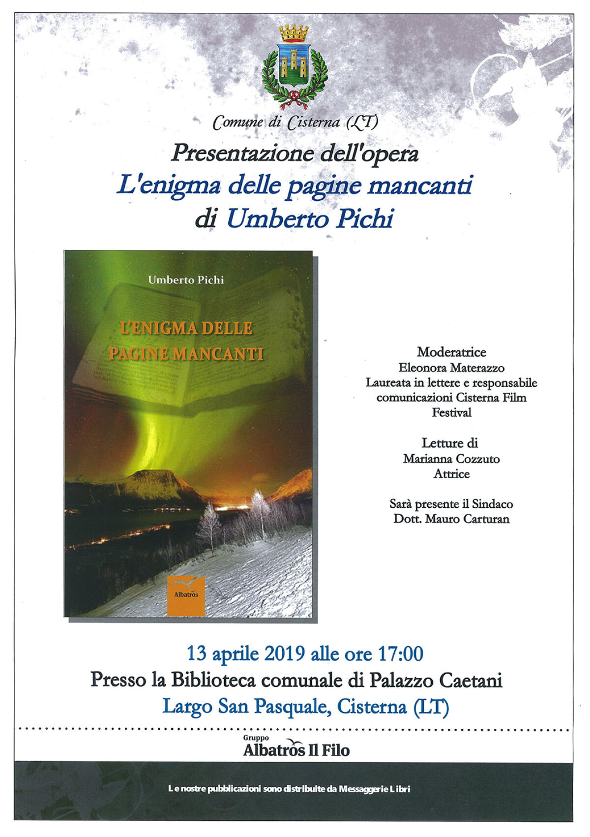 “L'enigma delle pagine mancanti”: a Cisterna la presentazione del libro di Umberto Pichi. - 