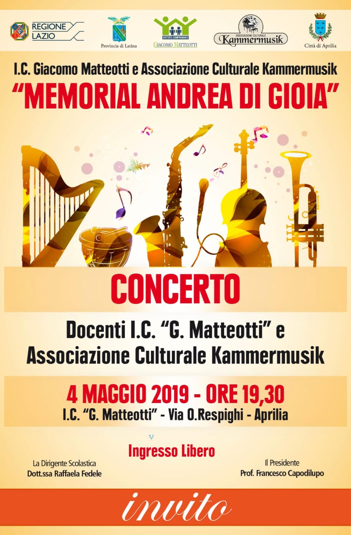 Aprilia, tutto pronto per il Festival delle Orchestre pontine dedicato ad Andrea - 