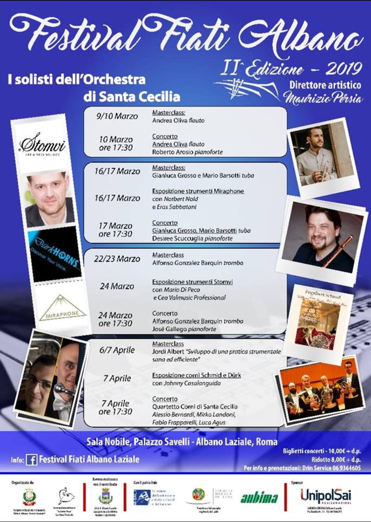 I Corni dell’Accademia di Santa Cecilia chiudono la seconda edizione del “Festival Fiati” di Albano. - 