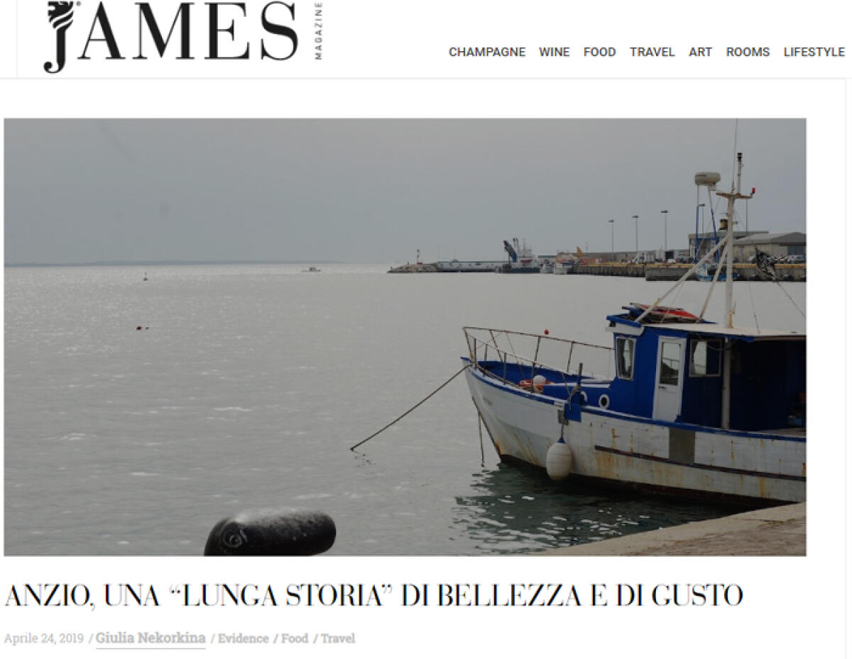 Anzio protagonista sulla copertina del periodico online “James Magazine”. - 