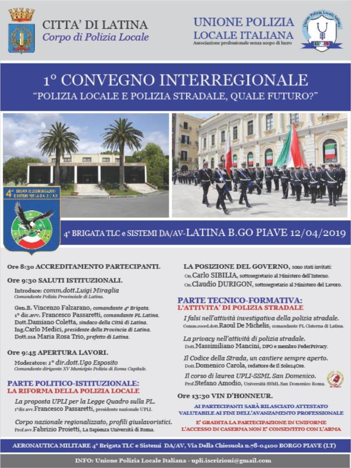 “Polizia Locale e Polizia Stradale, quale Futuro?”: convegno a Latina. - 