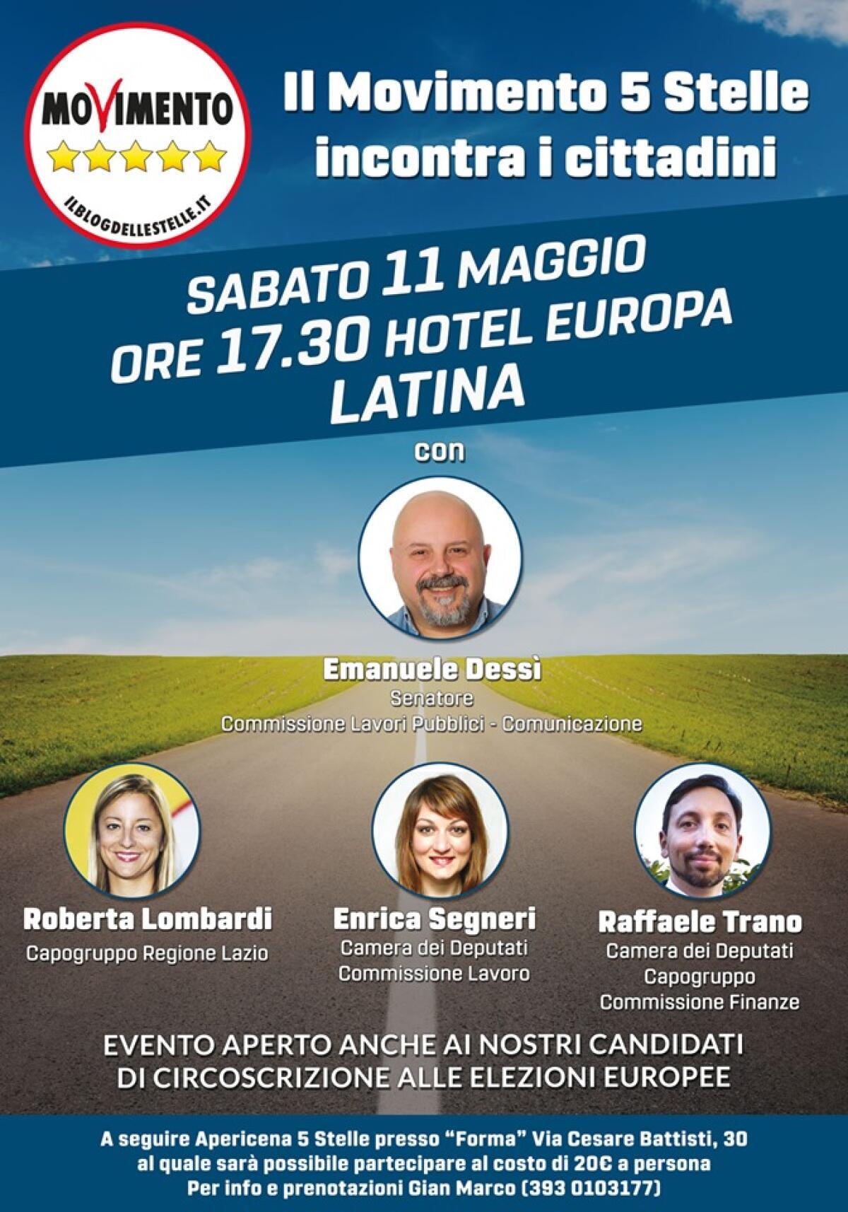 Il MoVimento 5 Stelle ed il Comitato Tam questo sabato incontrano i cittadini di Latina. - 