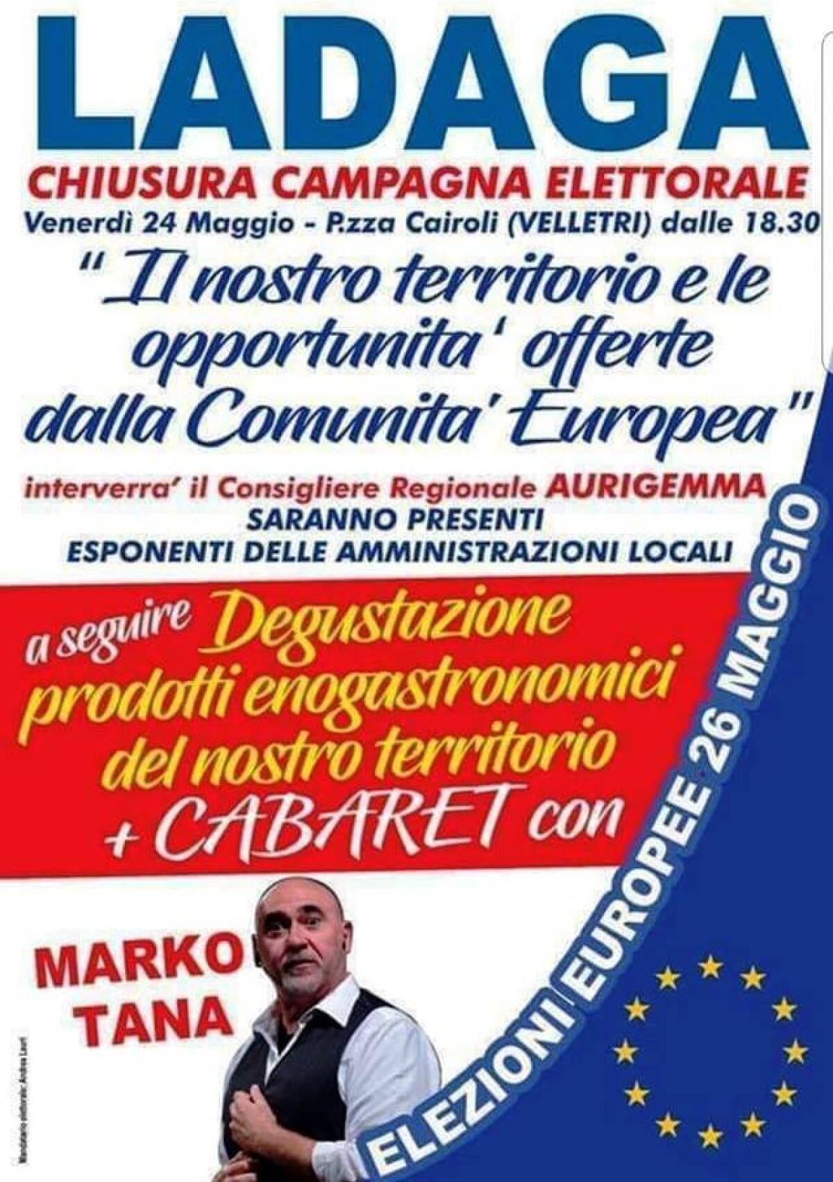 Ladaga chiude la campagna elettorale a Velletri - 