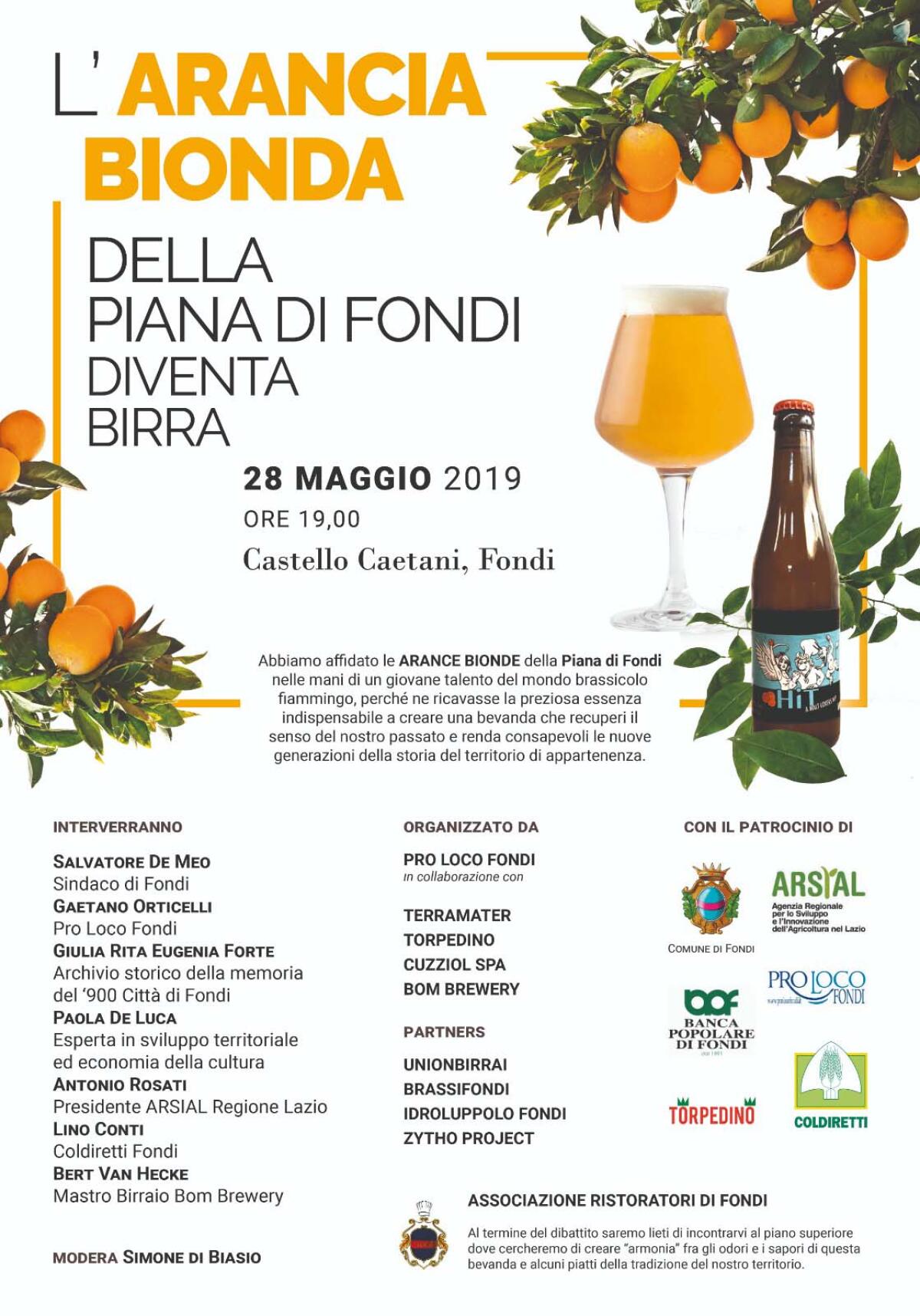 L'arancia bionda della Piana di Fondi diventa birra: stasera la presentazione. - 