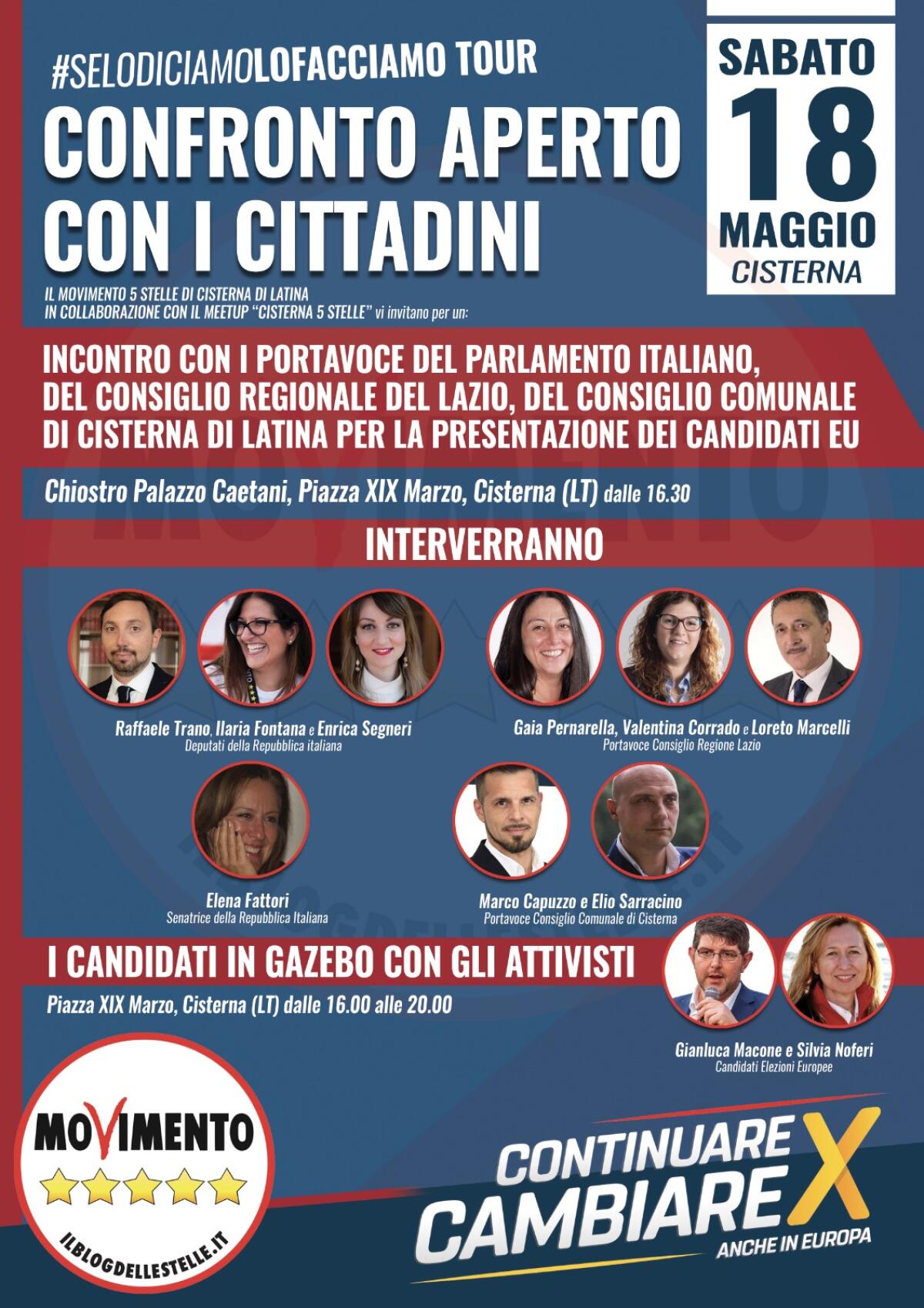 Oggi a Cisterna una tappa del #SeLoDiciamoLoFacciamo tour” del Movimento 5 Stelle. - 
