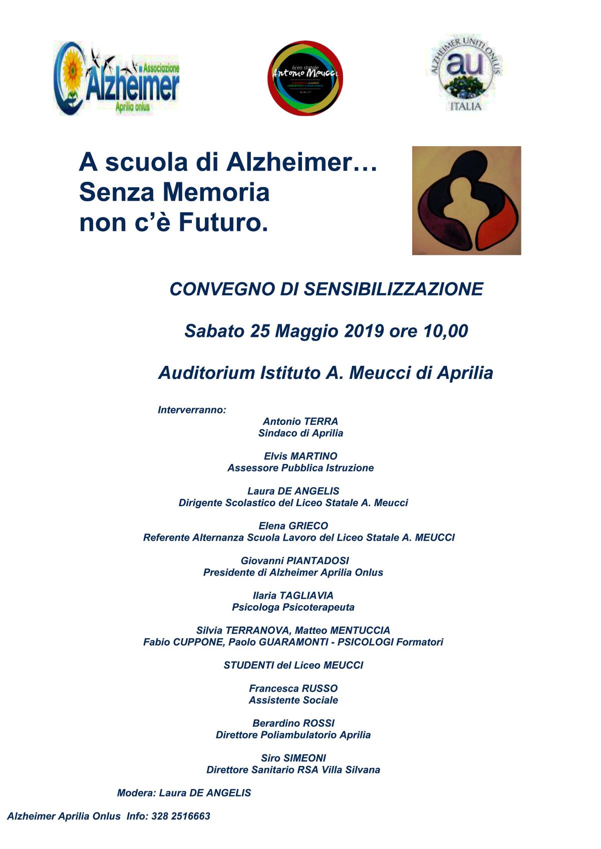 Un incontro con l'associazione Alzheimer Aprilia Onlus per informare sulla malattia - 