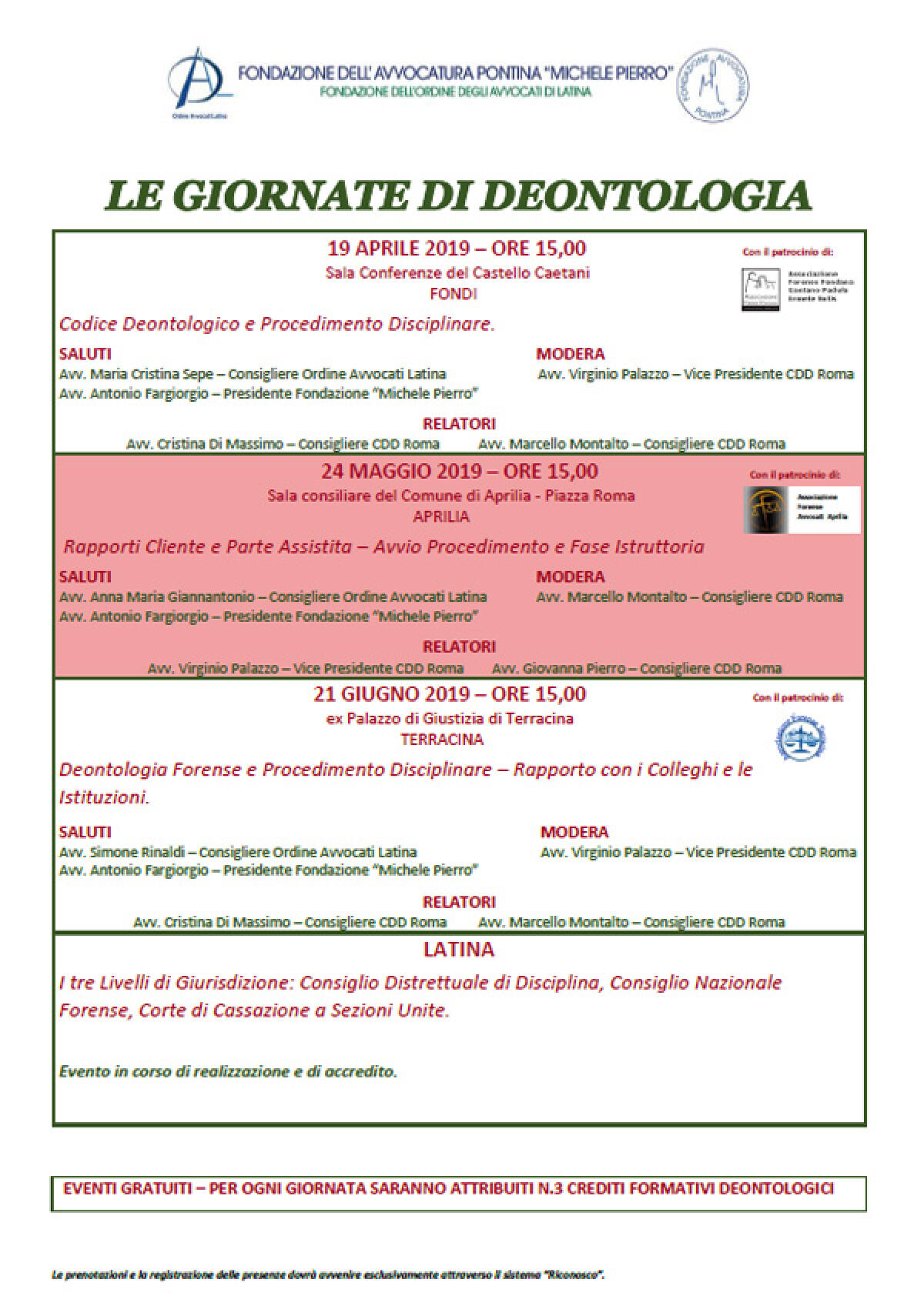 Ad Aprilia questo venerdì un convegno sul tema della deontologia. - 