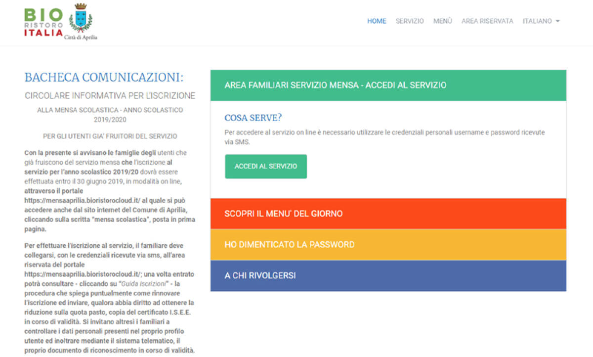 APRILIA – Entro il 30 giugno le iscrizioni al servizio di mensa per l’anno scolastico 2019-2020. - 