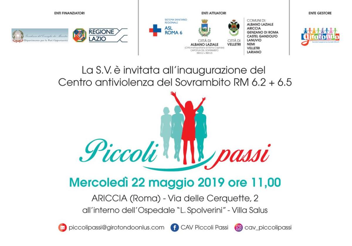 Ad Albano l'inaugurazione del centro antiviolenza "Piccoli Passi" - 