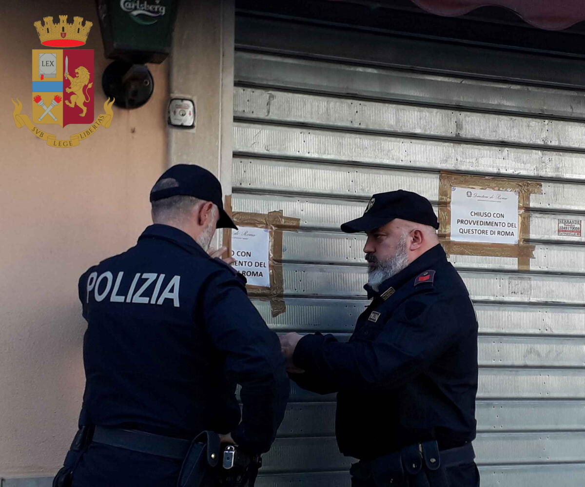 La Polizia di Marino  chiude un locale a Ciampino a seguito di una violenta aggressione. - 