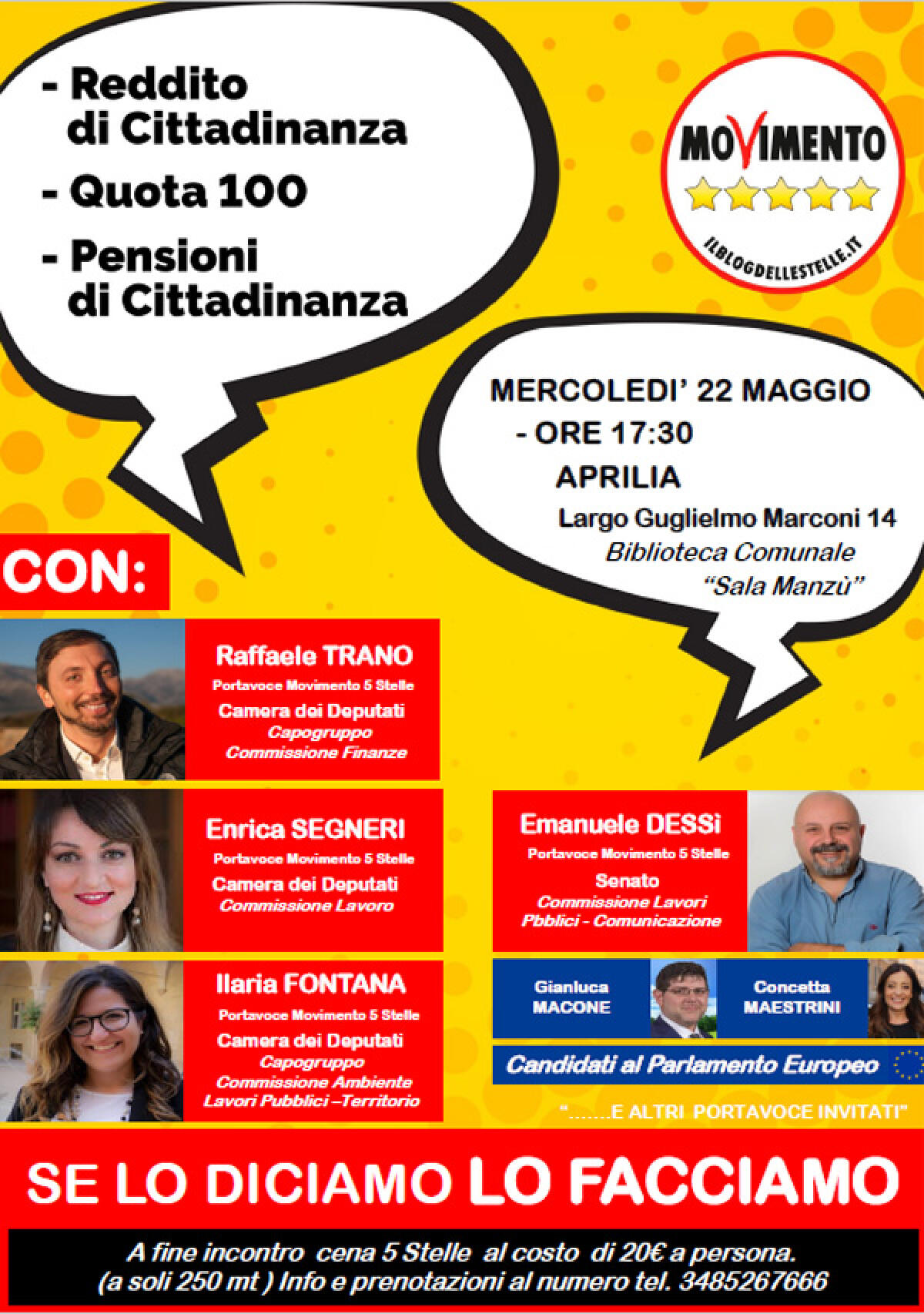 “Se lo diciamo lo facciamo”: incontro in biblioteca ad Aprilia promosso dal Movimento 5 Stelle. - 