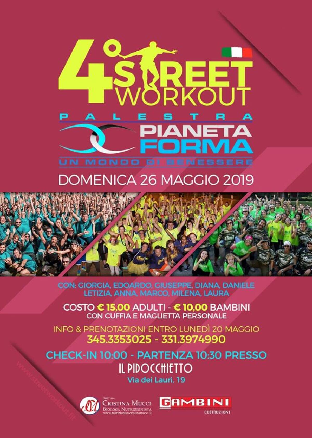 Questa domenica ad Aprilia il quarto “Street Workout” della palestra Pianeta Forma. - 