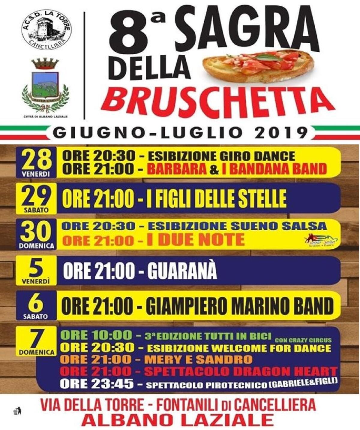 Albano, secondo fine settimana per la Sagra della Bruschetta - 