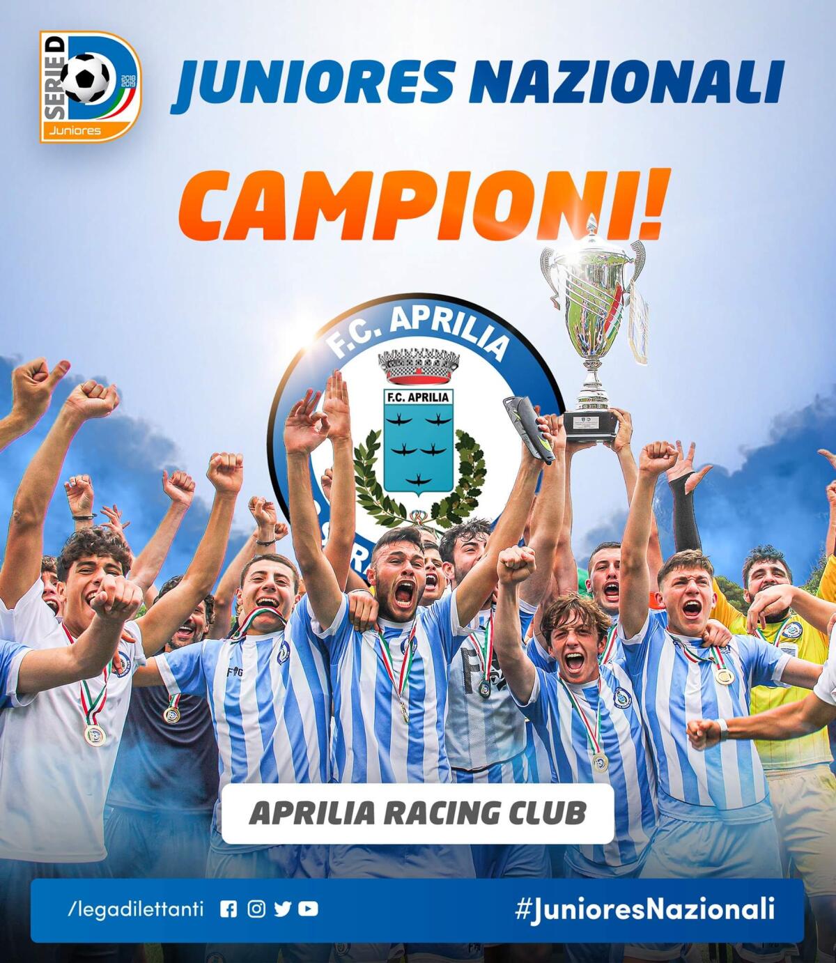 Impresa dell’Aprilia Racing Club, Campione d’Italia 2018-2019 nel campionato Juniores. Il Comune oggi riceve la squadra. - 