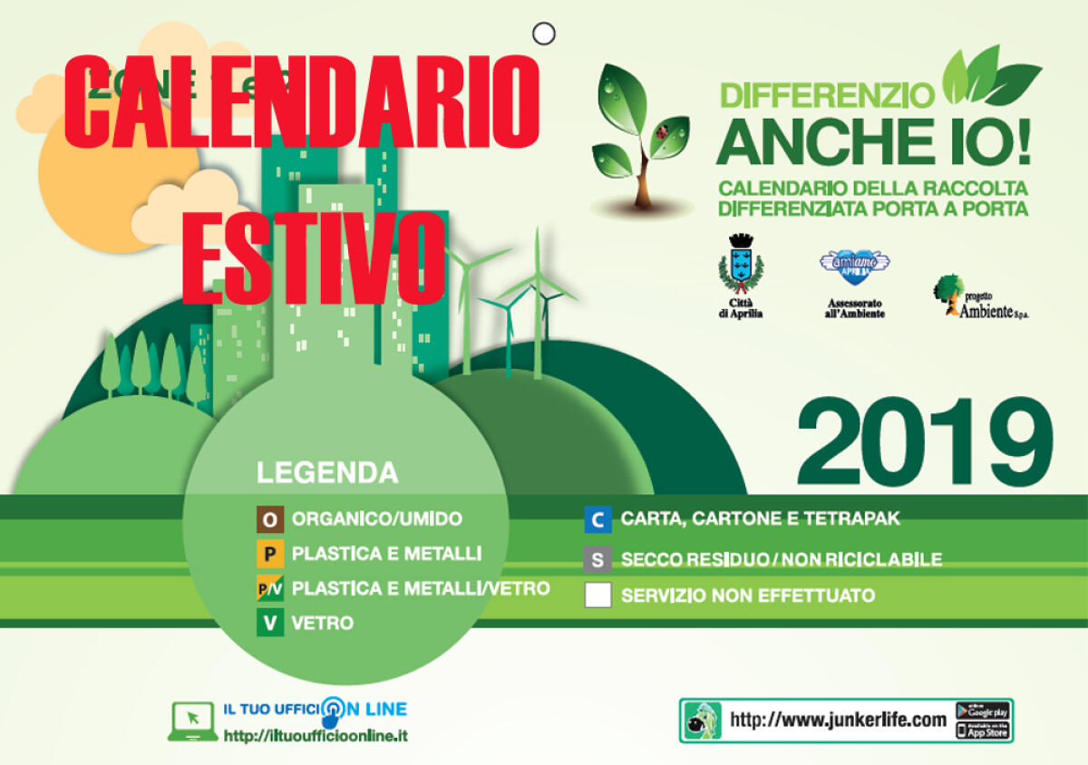 APRILIA - Entra in vigore in sordina il calendario estivo della differenziata. SCARICA il calendario della tua zona. - 