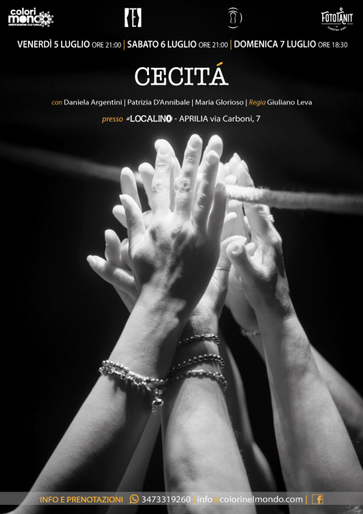 L’associazione teatrale “Colori nel Mondo” di Aprilia va in scena con lo spettacolo “Cecità”. - 