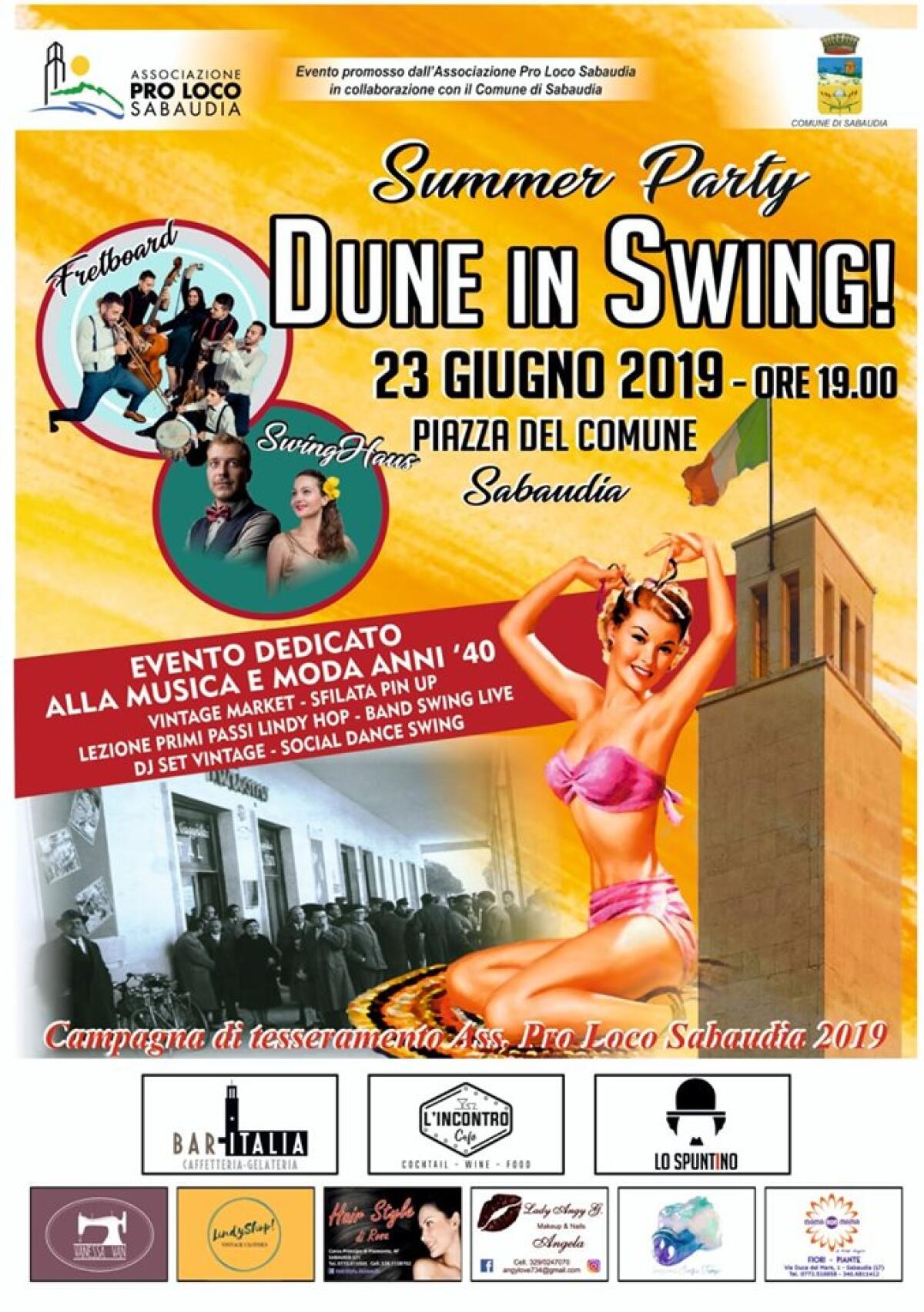 A Sabaudia domenica 23 giugno l’evento “Dune in swing”. - 
