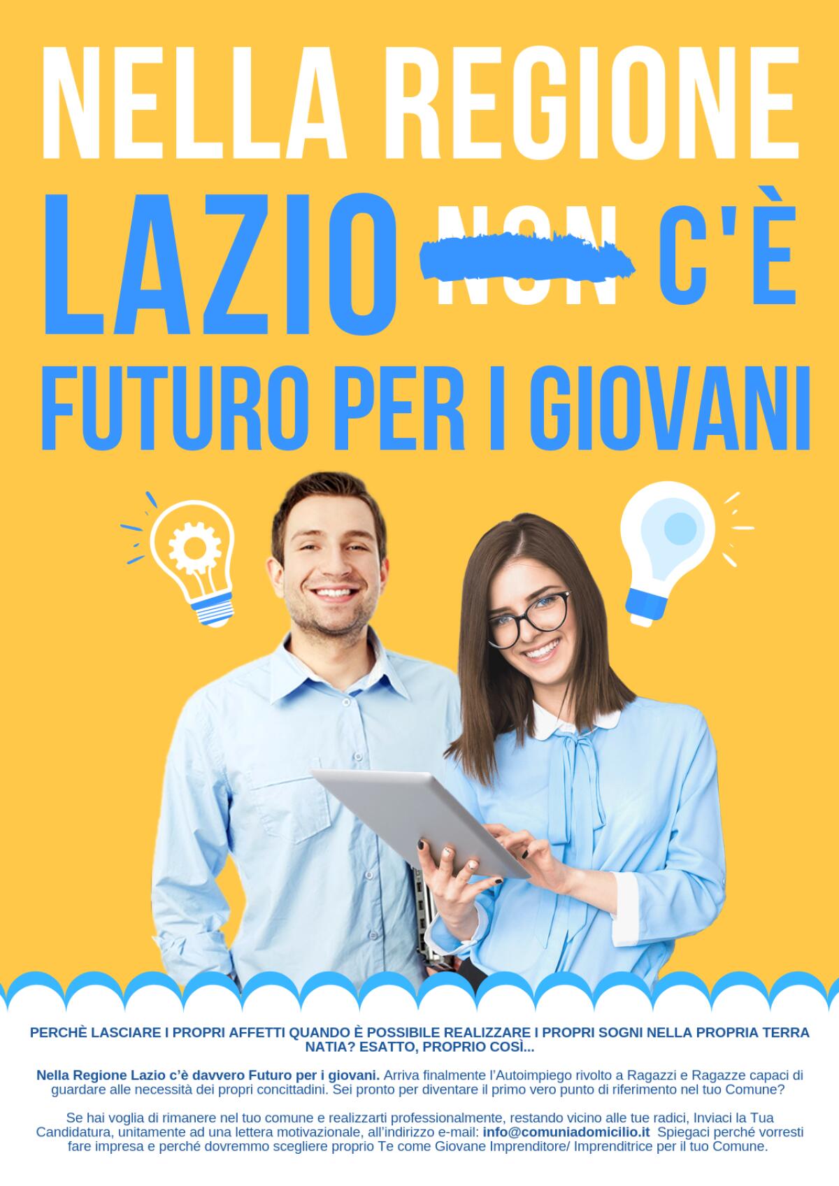 Nuovo bando di selezione della Regione Lazio per l’imprenditoria giovanile. - 