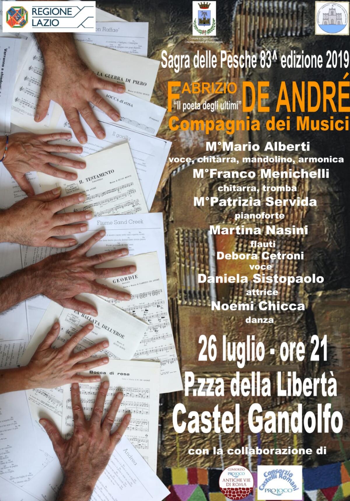 “Sagra delle Pesche” questo fine settimana a Castelgandolfo, con un omaggio a De Andrè. - 