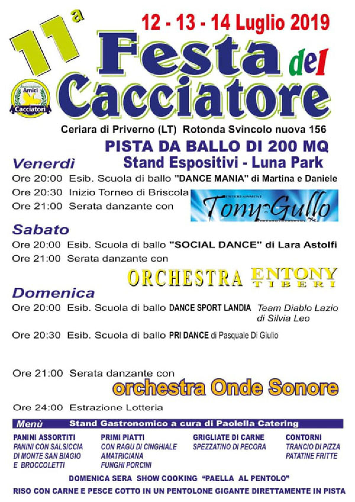 PRIVERNO - Torna la festa del Cacciatore: musica, gastronomia e solidarietà. - 