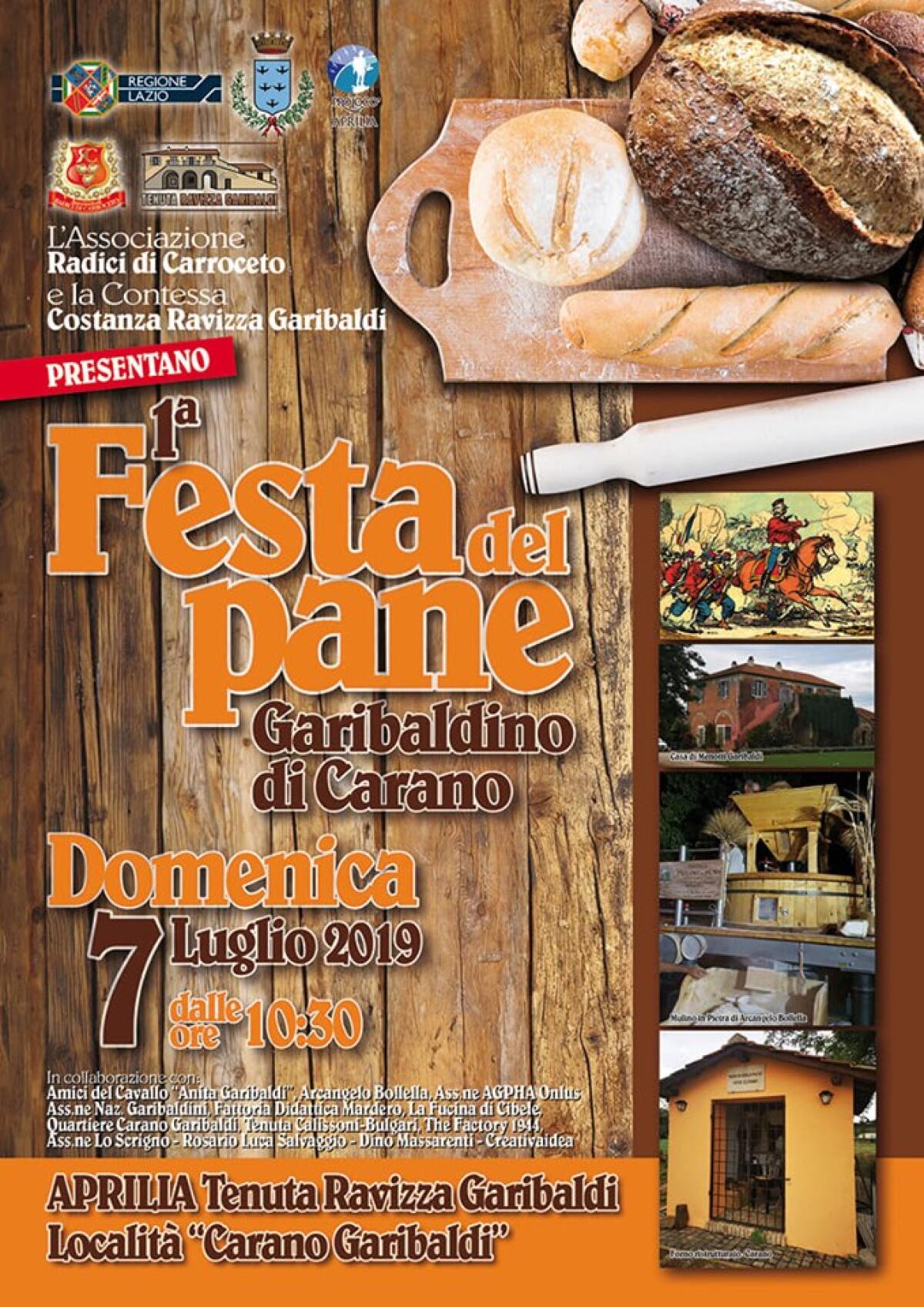 “Festa del Pane Garibaldino di Carano” domenica 7 luglio ad Aprilia. - 