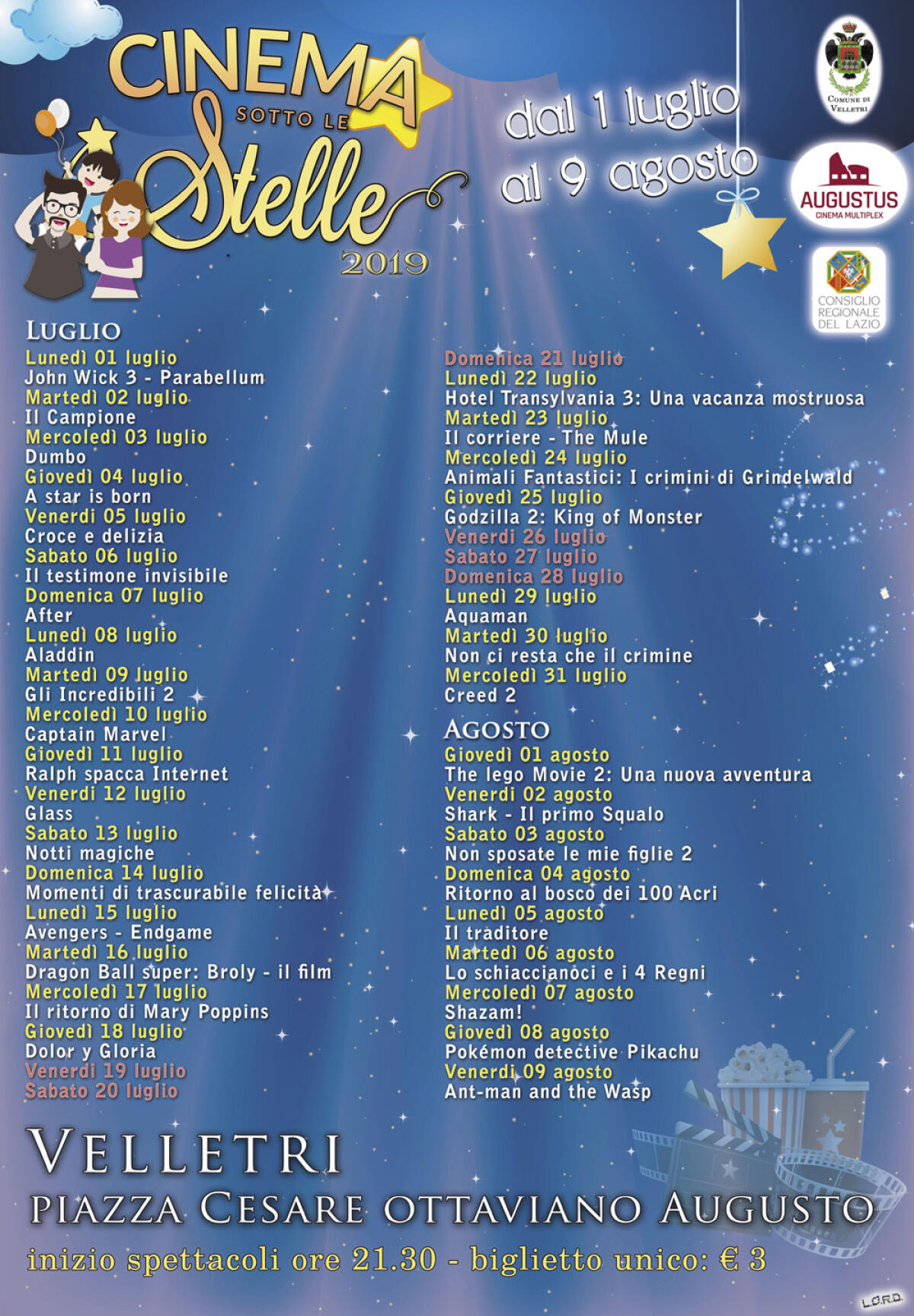 Al via a Velletri la rassegna “Cinema sotto le Stelle”. - 