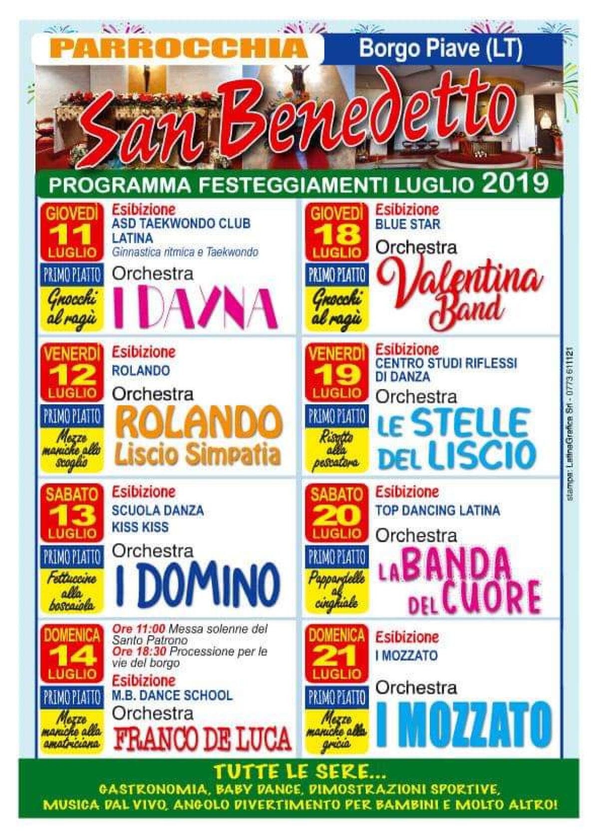 Borgo Piave in Festa: due fine settimana di eventi a cura della Parrocchia “San Benedetto” di Latina. - 