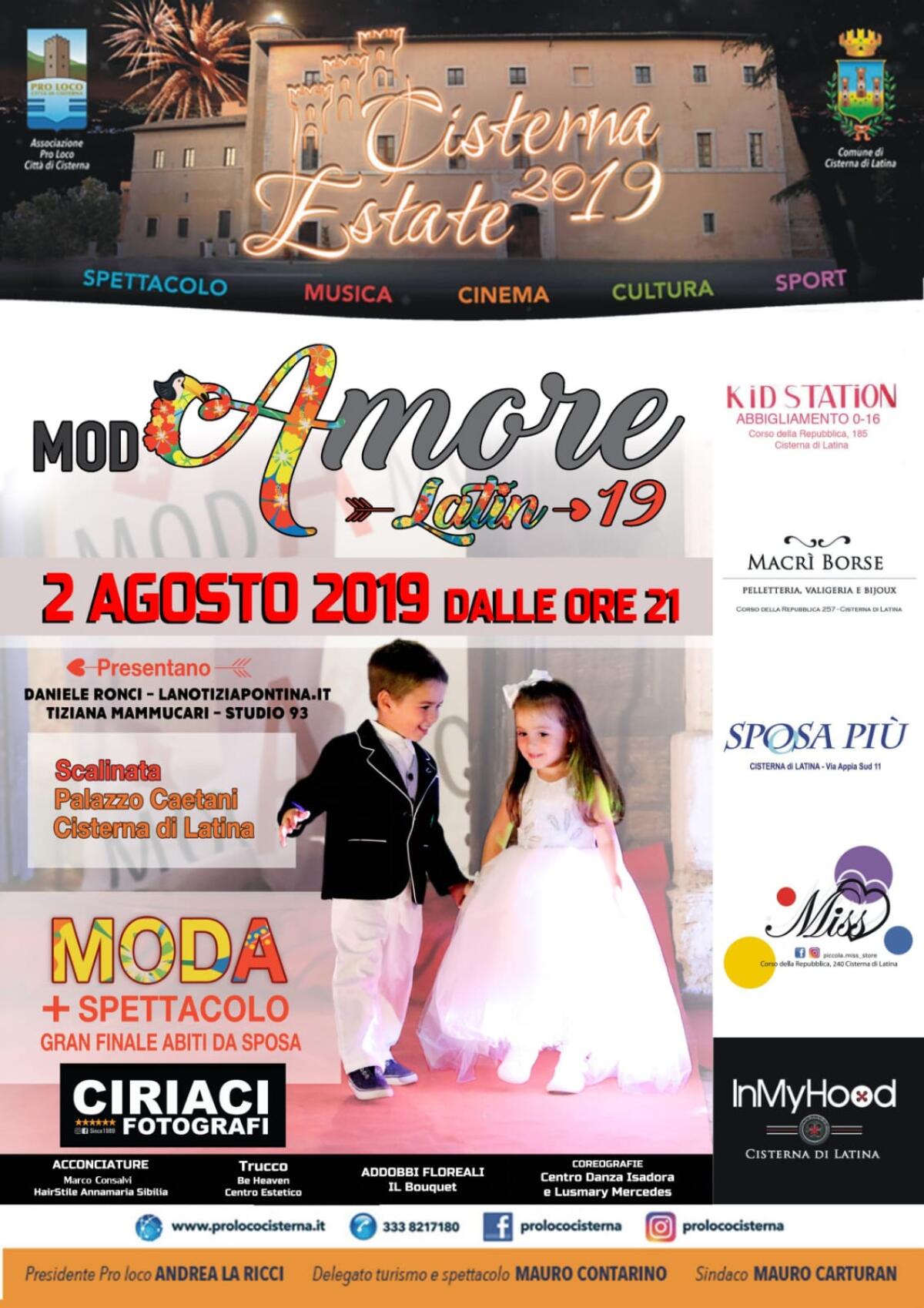 Rinviato a venerdì 2 agosto a Cisterna l’evento “ModAmore” - 
