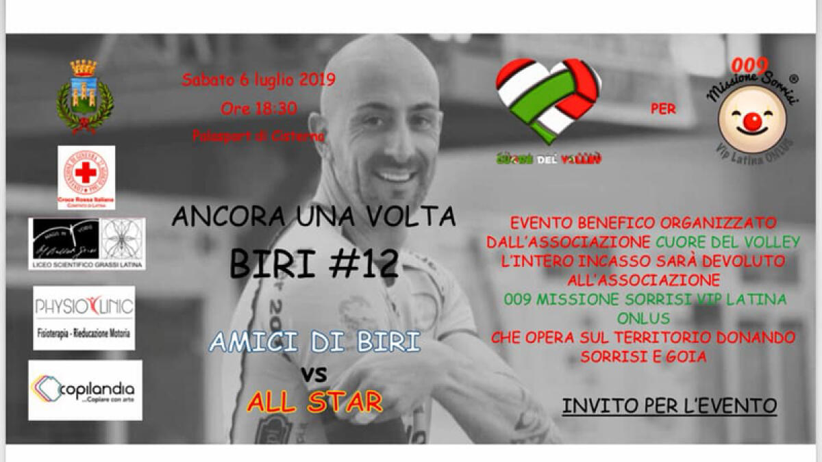 Oggi a Cisterna “Cuore del Volley”: l’addio alla pallavolo di Biribanti e beneficenza per i Clown di corsia. - 
