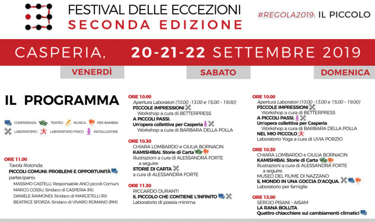 Torna il Festival delle Eccezioni, tema di questa edizione: il "Piccolo" - 