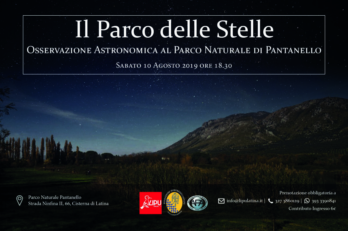 Serata di osservazione astronomica questo sabato all’interno del Parco di Pantanello. - 